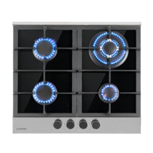 Klarstein Alchemist, plynová varná doska, 4 hliníkové horáky, sklokeramika, čierna