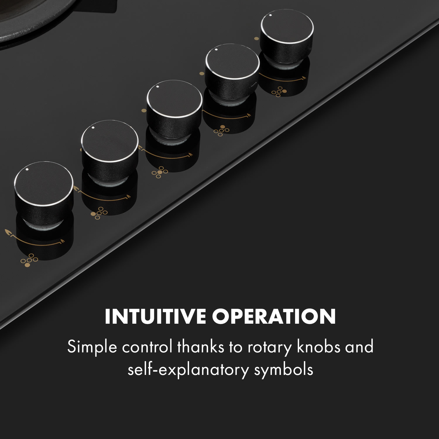 Klarstein Goldflame 5, plynová varná doska, 5 mosadzné horáky, sklokeramika – Obrázok 4