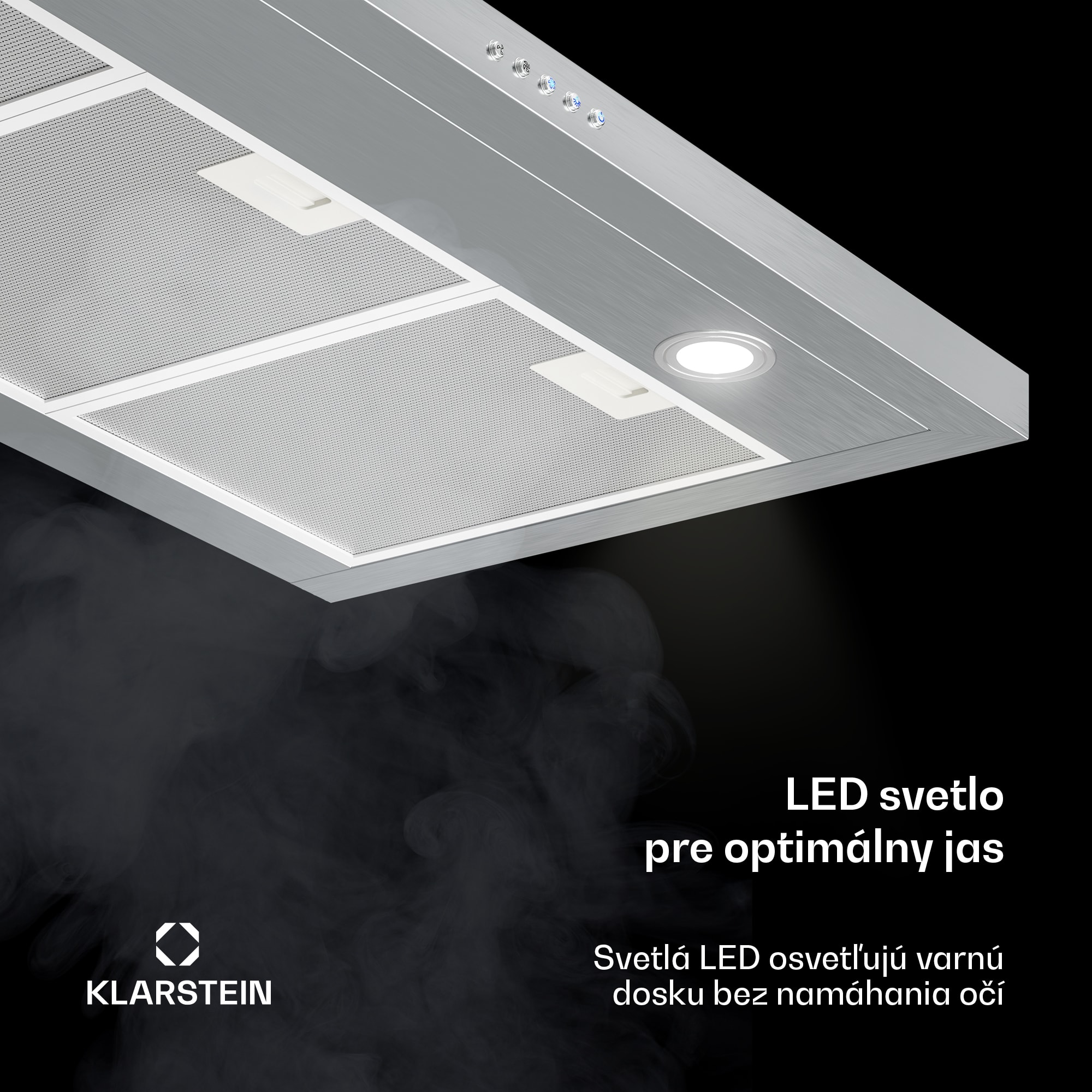 Klarstein Limelight, digestor, 90 cm, nástenný, 600 m³/h, strieborný – Obrázok 5