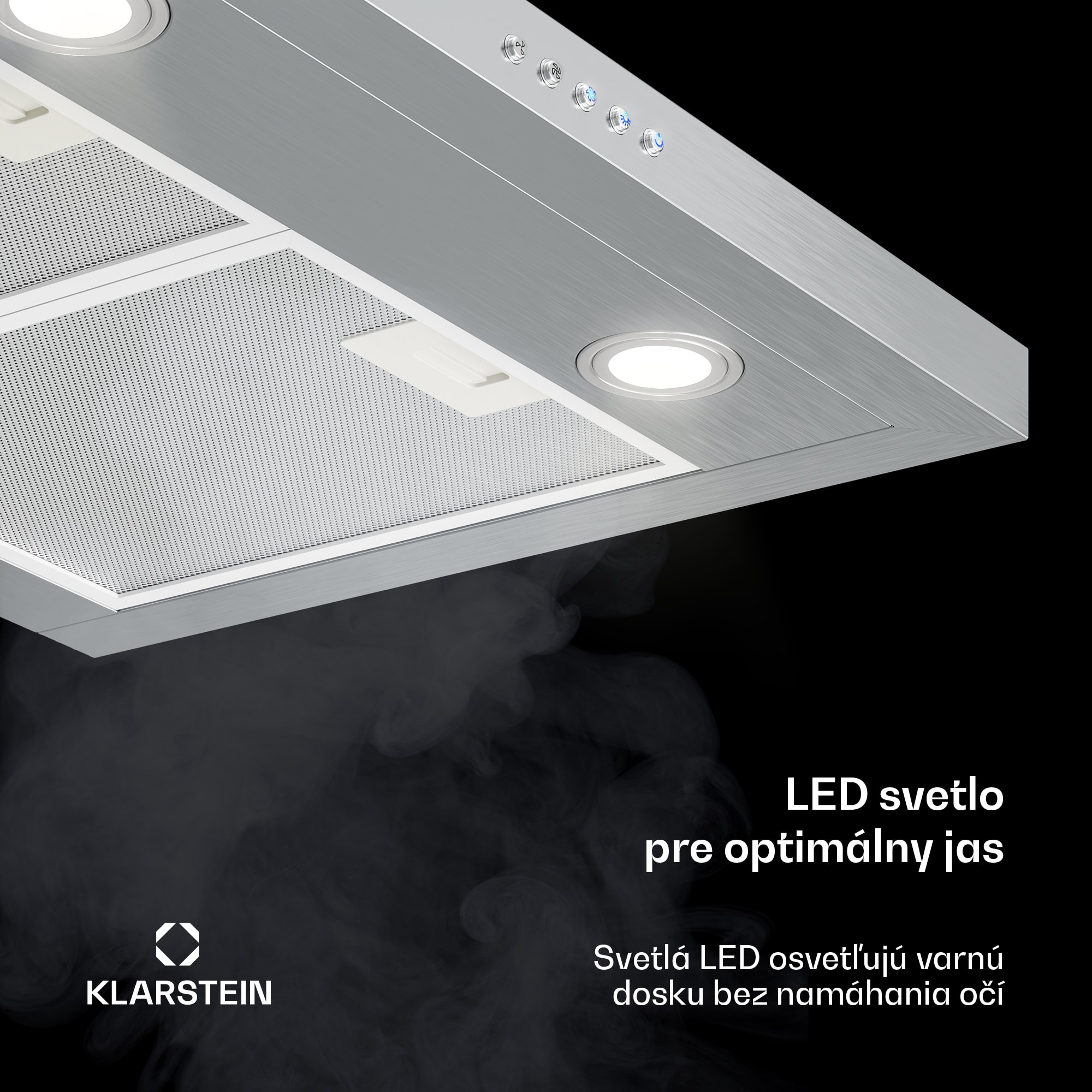 Klarstein Limelight, digestor, 60 cm, nástenný, 600 m³/h, strieborný – Obrázok 5