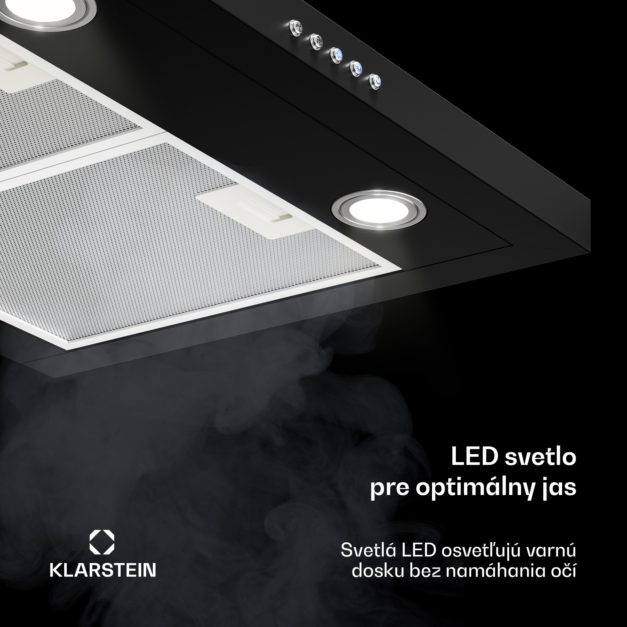 Klarstein Limelight, digestor, 60 cm, nástenný, 600 m³/h, čierny – Obrázok 5