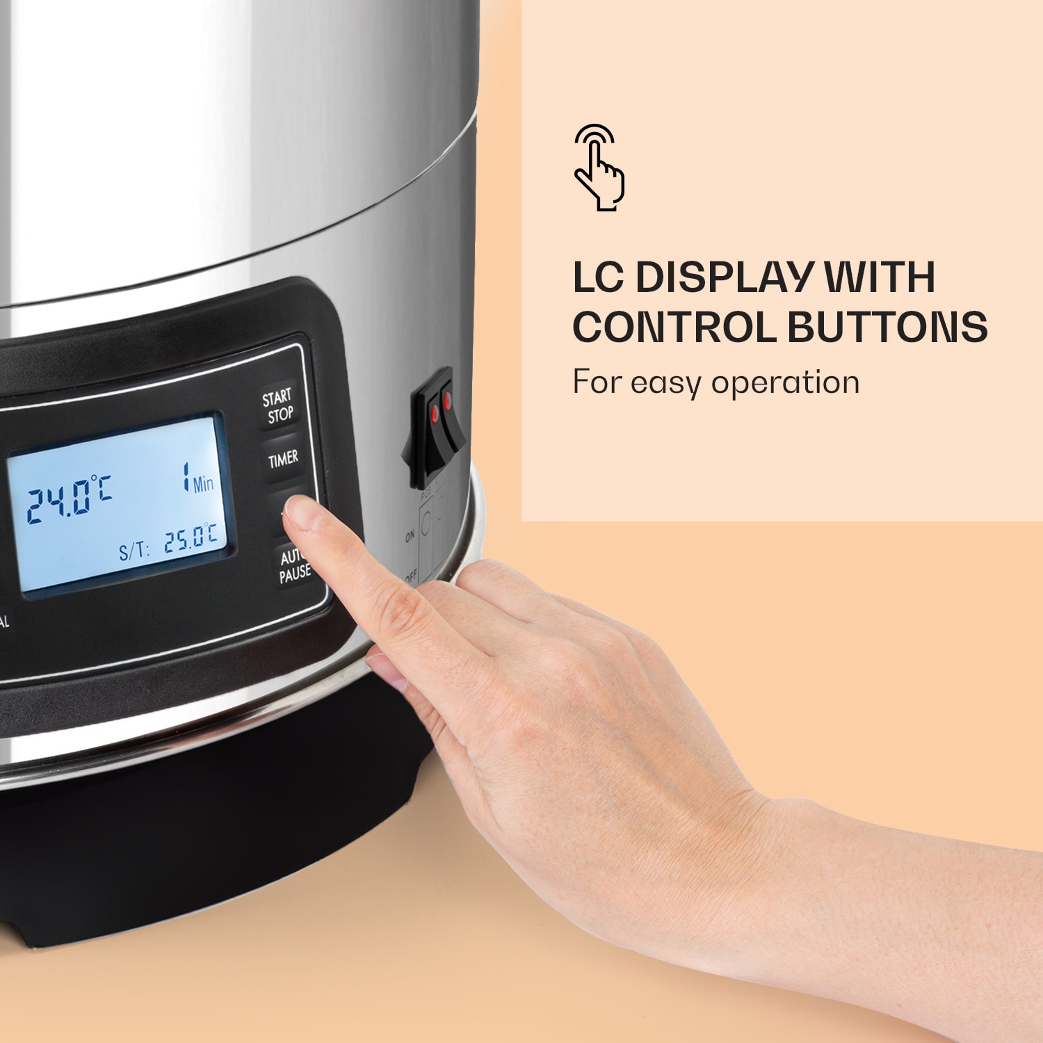 Klarstein Mundschenk 3XL, sladový kotol, 65 l, 3000 W, zariadenie na varenie piva, 9 programov – Obrázok 3