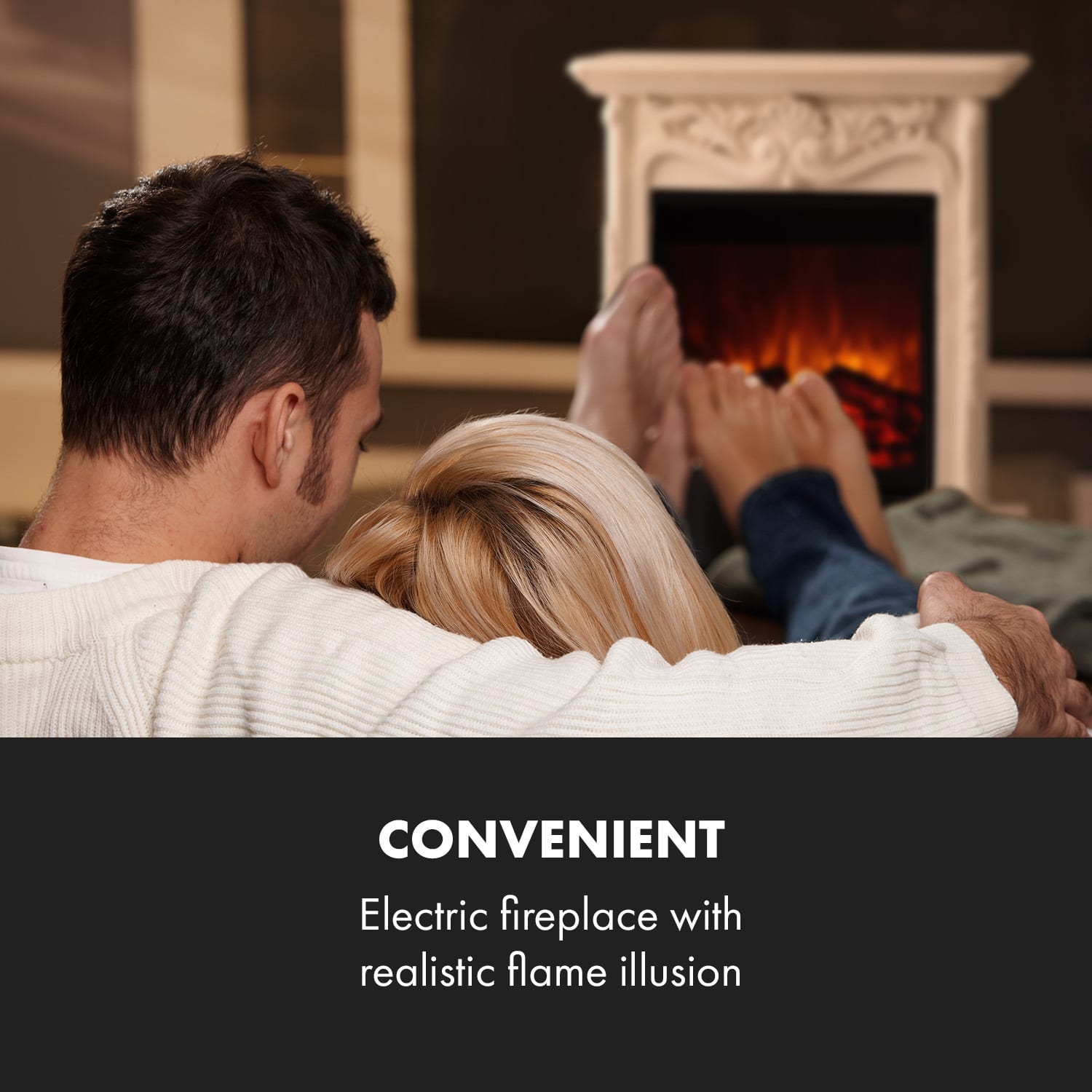 Klarstein Etna Pozzolana, elektrický krb, 1800 W, týždenný časovač, diaľkové ovládanie, biely – Obrázok 3