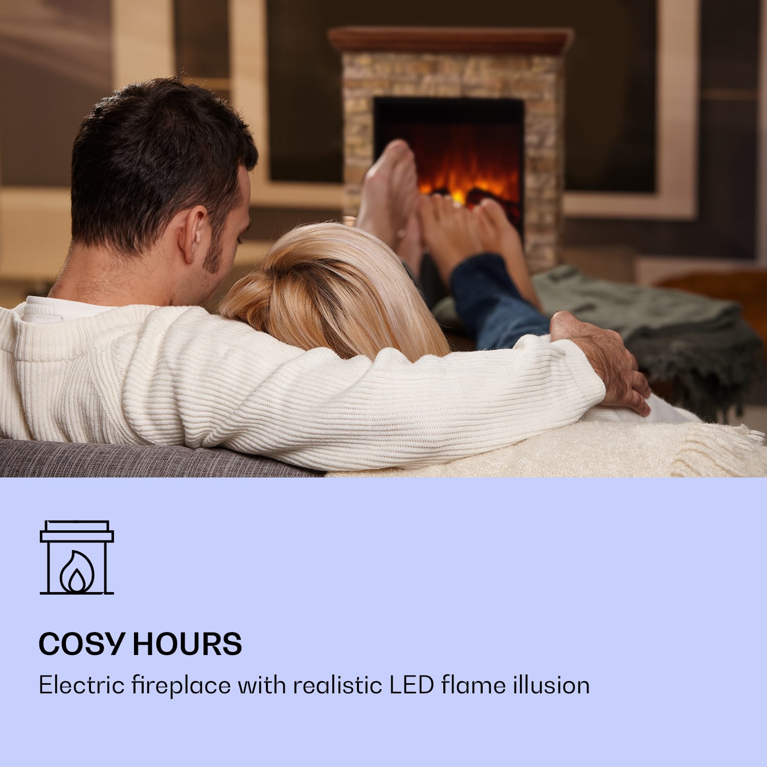 Klarstein Etna, elektrický krb, 1800 W, týždenný časovač, diaľkové ovládanie, sivý/ hnedý – Obrázok 4