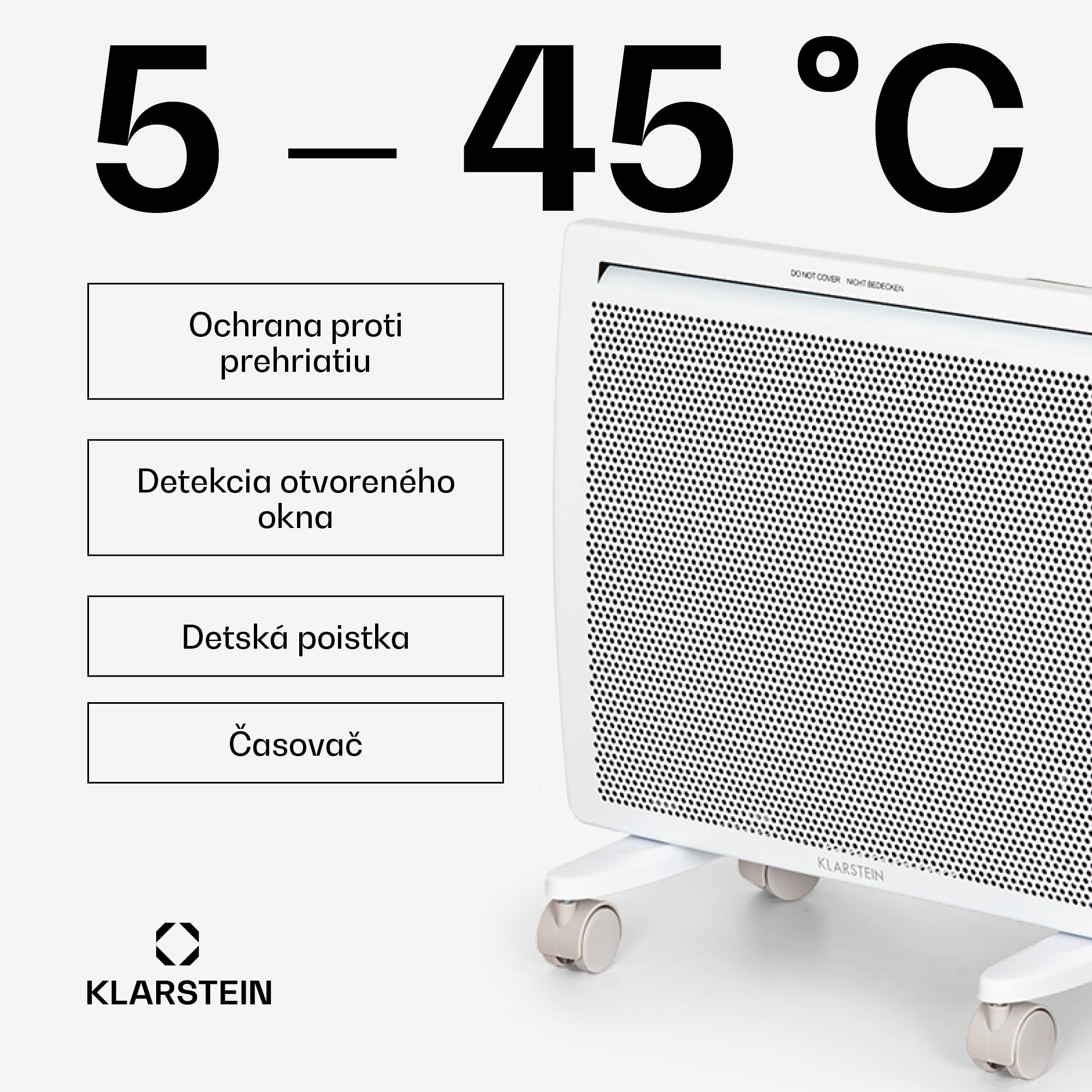 Klarstein Hot Spot Slimcurve Double Wave, konvektor, ohrievač 2 v 1, 1000 W, týždenný časovač, biely – Obrázok 4