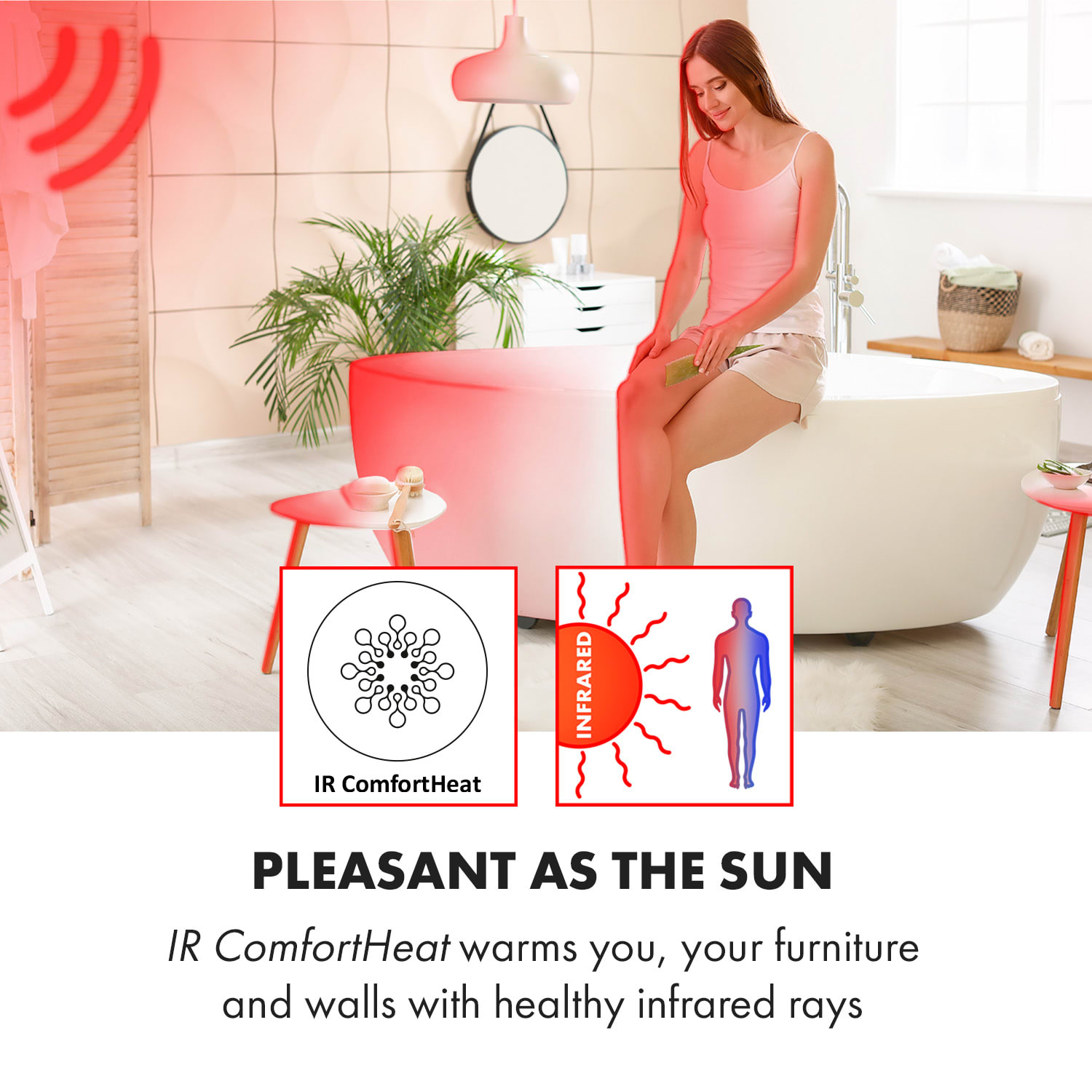 Klarstein Hot Spot Crystal Spotless Smart, infračervený ohrievač, 750 W, aplikácia, biely – Obrázok 4