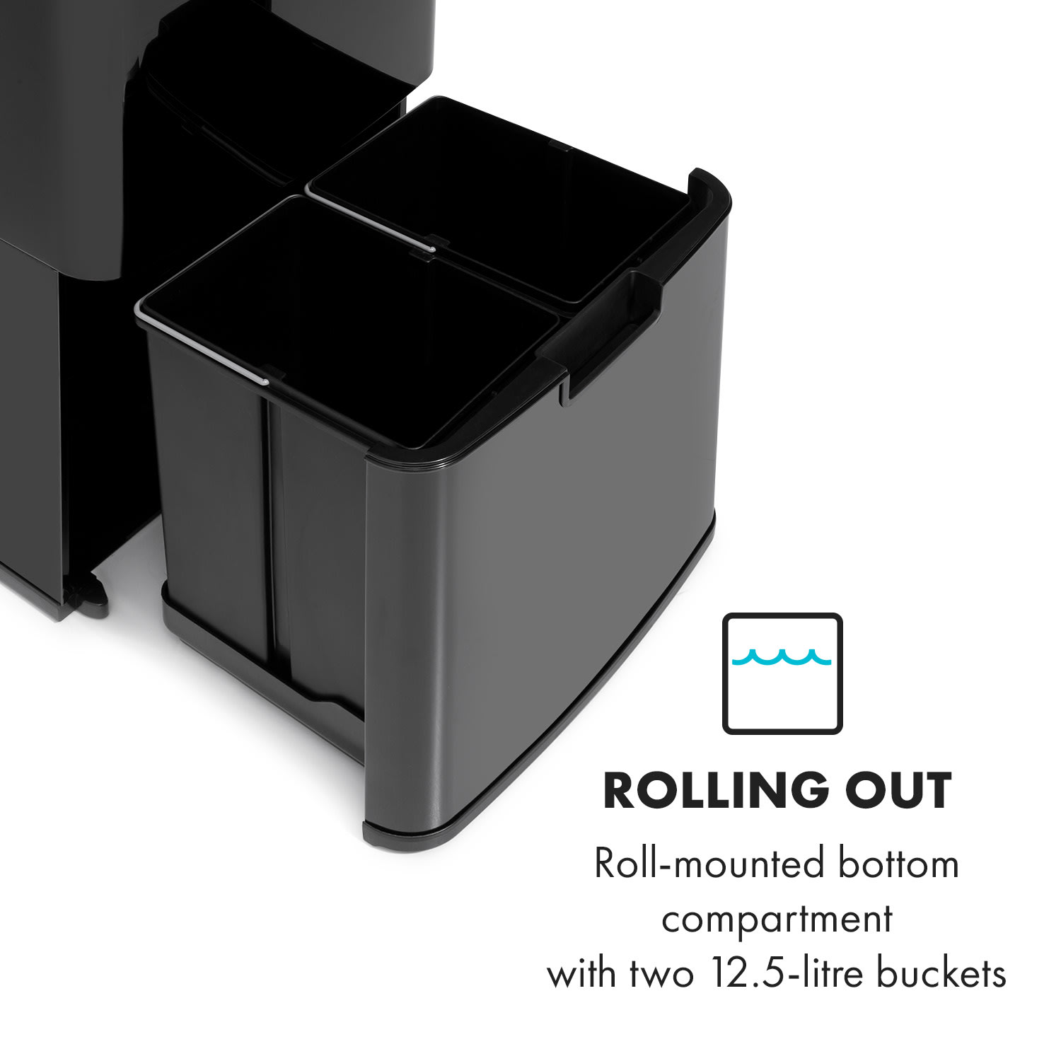 Klarstein Touchless Black Stainless Steel, odpadkový kôš, senzor, 72 l, čierny – Obrázok 5