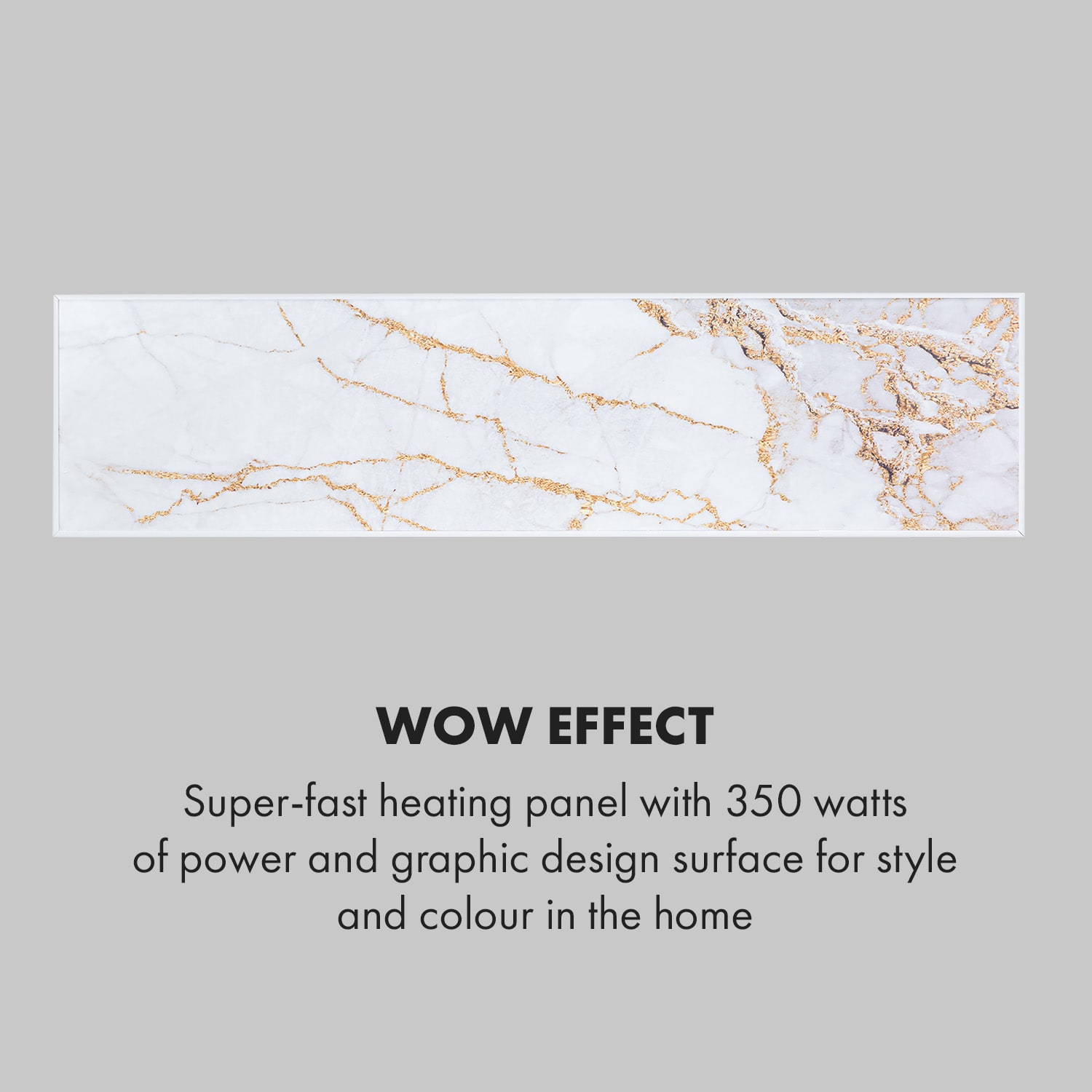 Klarstein Wonderwall Air Art Smart, infračervený ohrievač, 120 x 30 cm, 350 W, aplikácia, mramor II – Obrázok 5