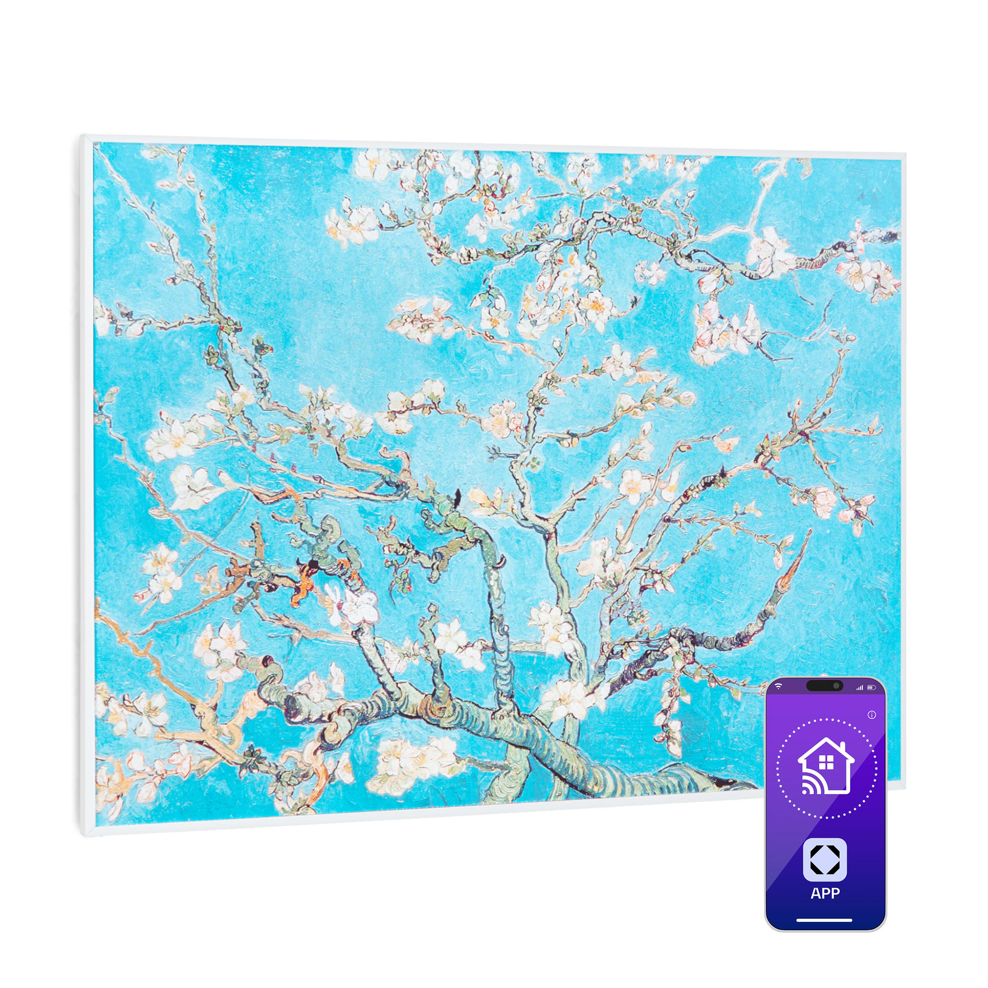 Klarstein Wonderwall Air Art Smart, infračervený ohrievač, 80 x 60 cm, 500 W, kvety