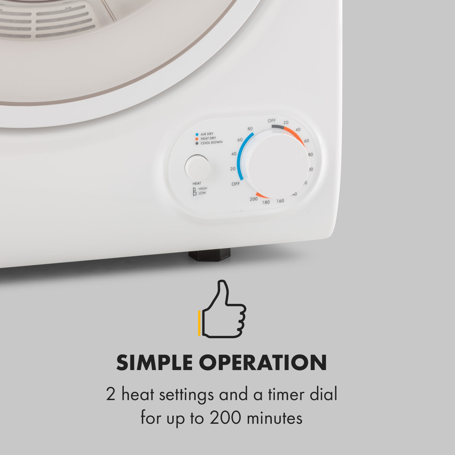 Klarstein Jet Set 2500, sušička bielizne, sušička s odsávaním vlhkého vzduchu, 850W, TEE C, 2,5kg, 50cm, biela – Obrázok 3