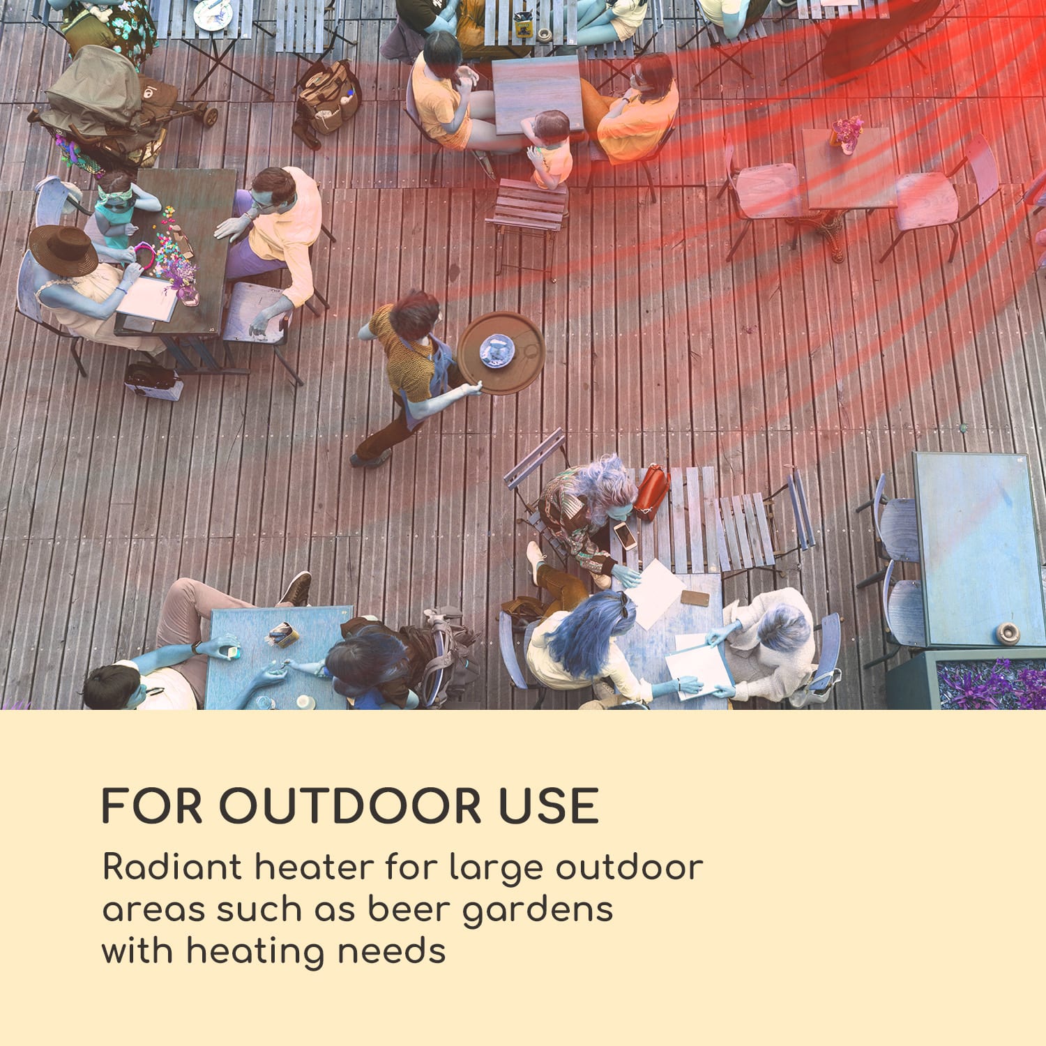 Blumfeldt Heat Giant, infračervený ohrievač, 3 x 2000 W, IP65, 380 V, čierny – Obrázok 5