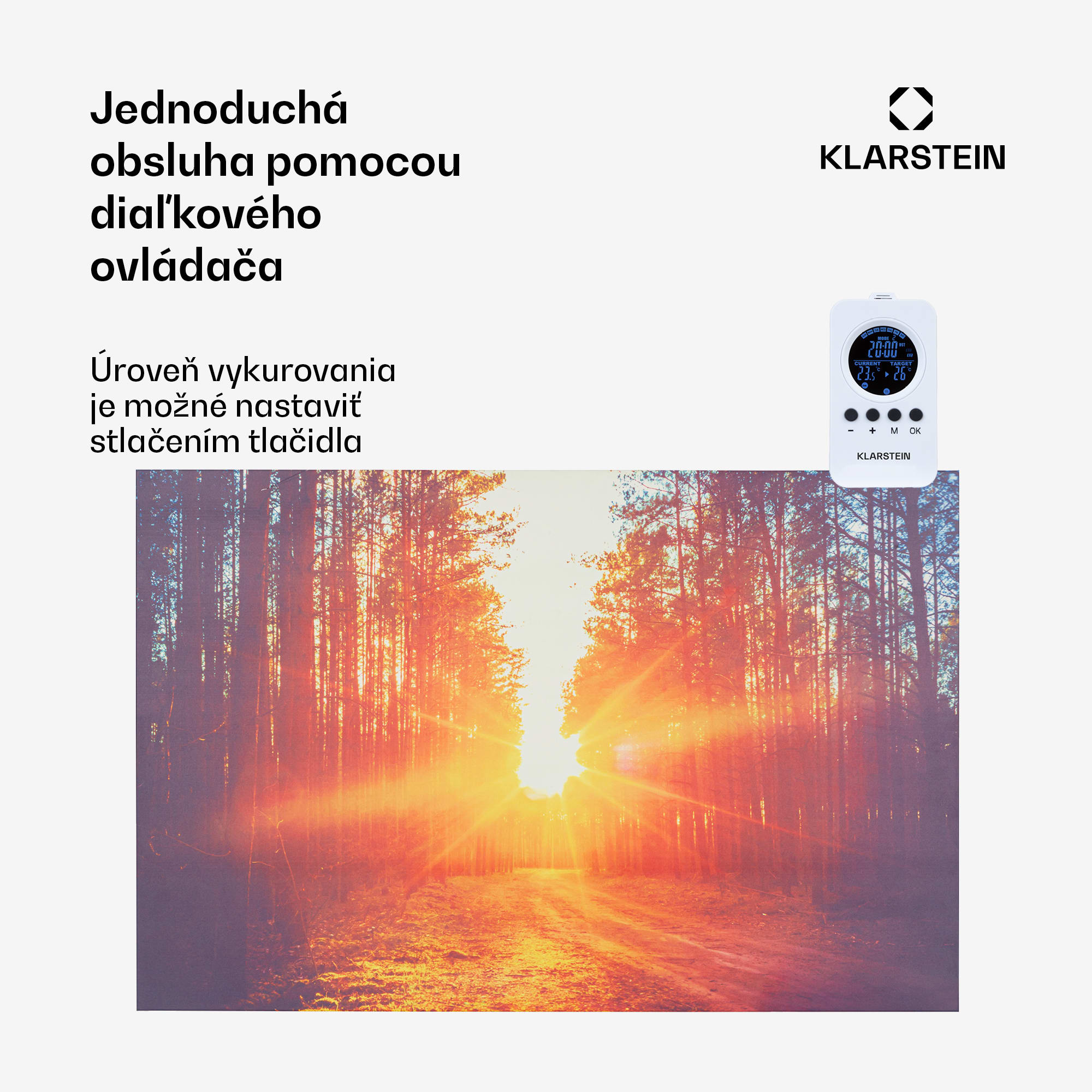 Klarstein Wonderwall Air Art Infinite, infračervený ohrievač, 90 x 60 cm, 580 W, na stenu, obraz, diaľkový ovládač – Obrázok 4