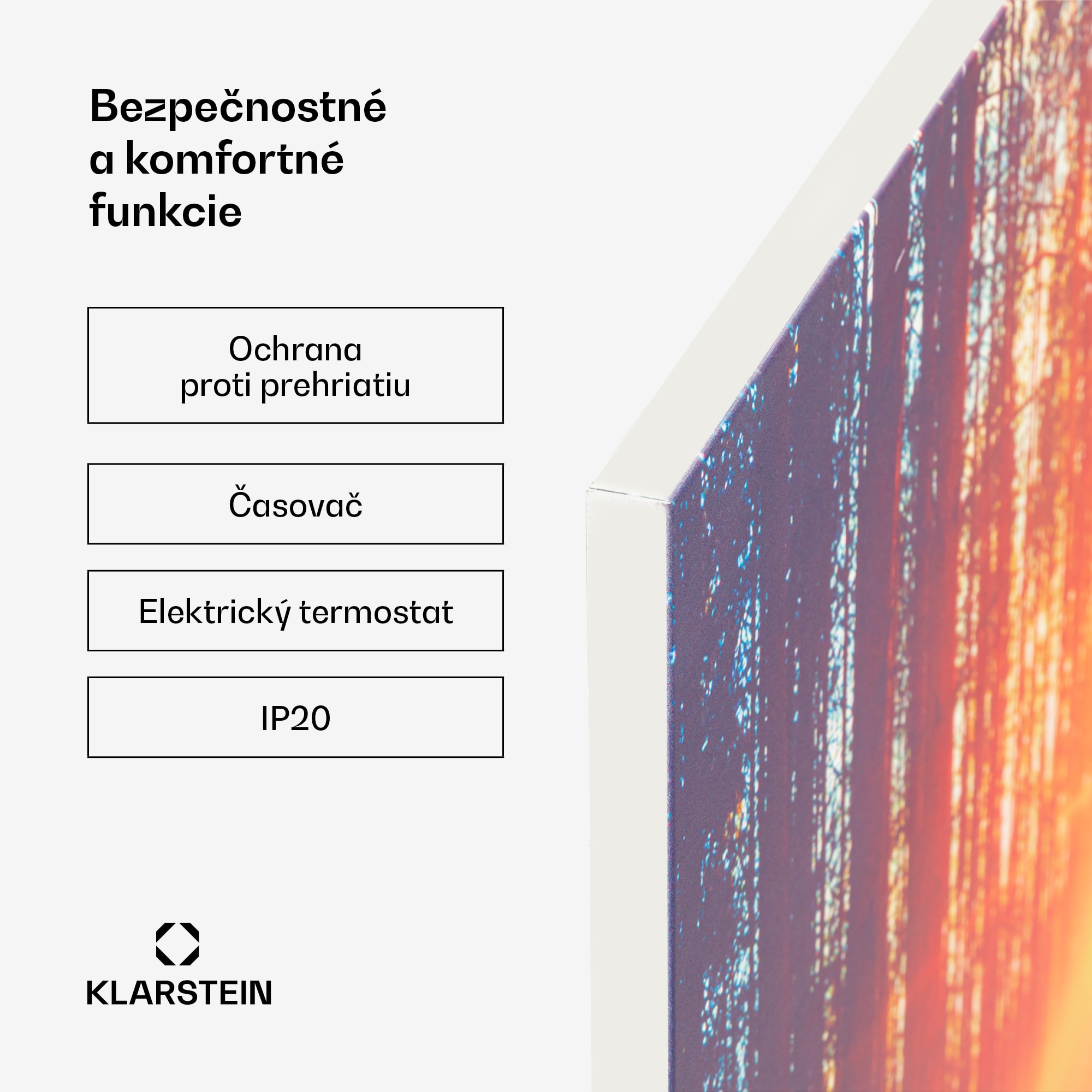 Klarstein Wonderwall Air Art Infinite, infračervený ohrievač, 90 x 60 cm, 580 W, na stenu, obraz, diaľkový ovládač – Obrázok 5