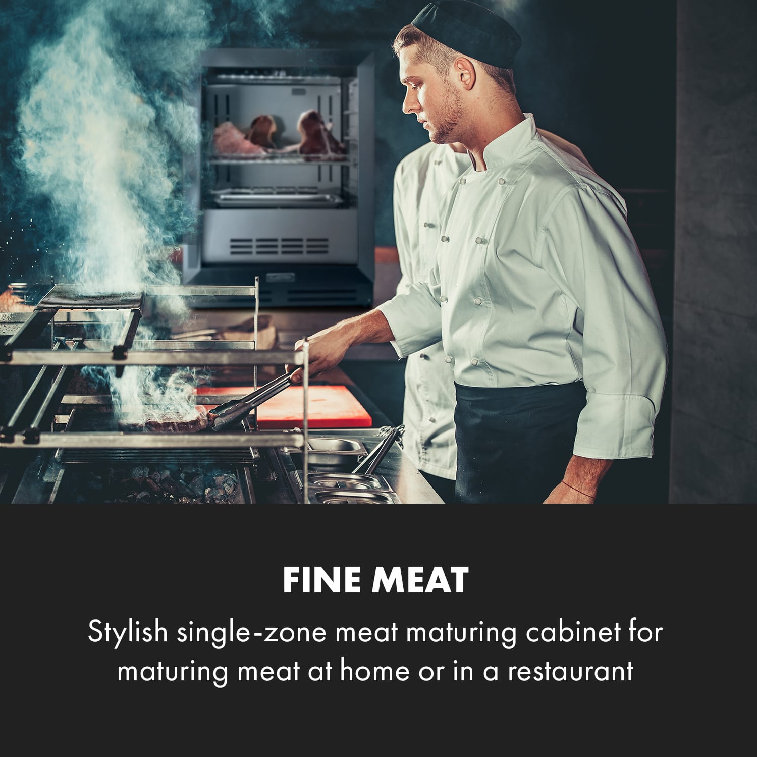 Klarstein Steakhouse Pro, chladnička na zrenie mäsa, 1 zóna, 98 l, 1–25°C, dotyková, nehrdzavejúca oceľ – Obrázok 2