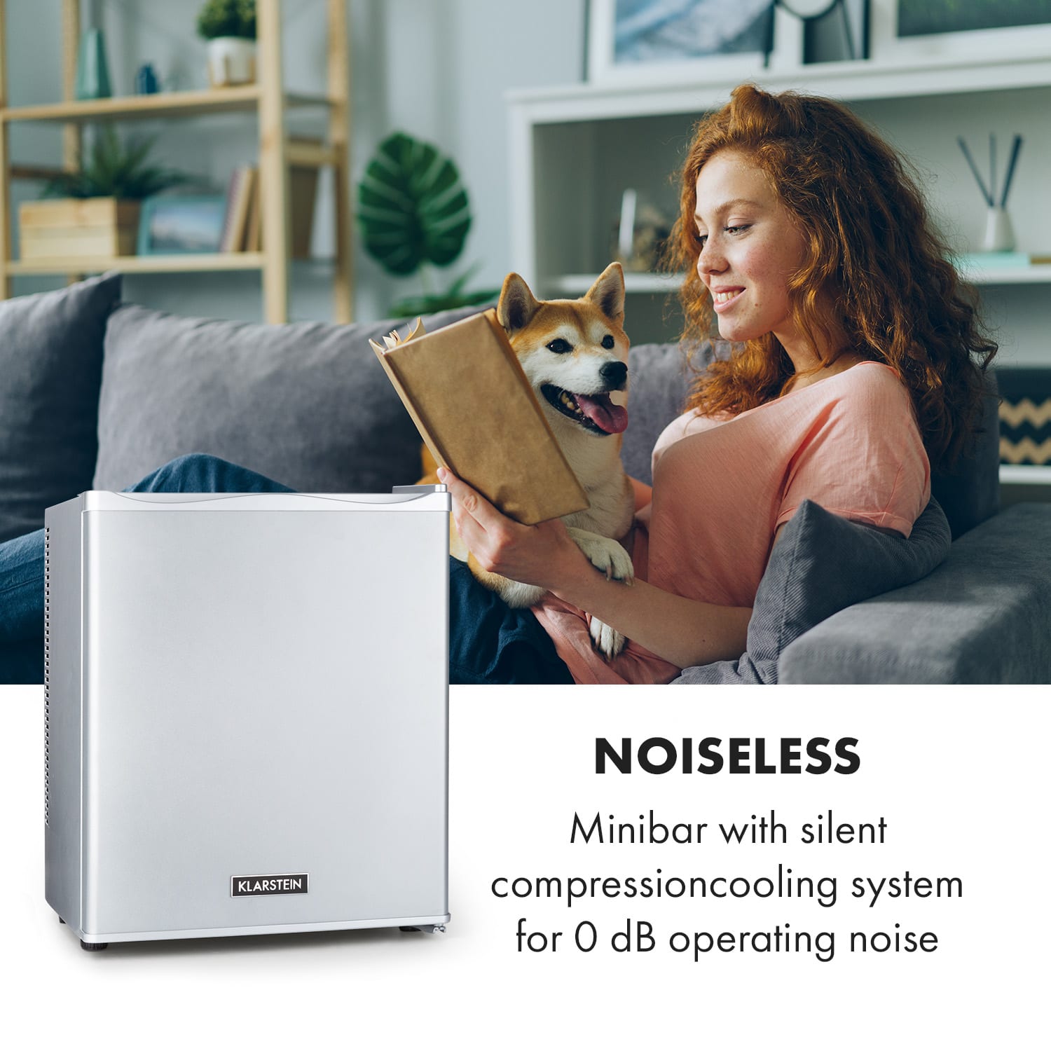 Klarstein Happy Hour 23, minibar, 23 l, 5-15°C, energet. trieda G, tichý, 23 dB, LED svetlo, strieborný – Obrázok 2