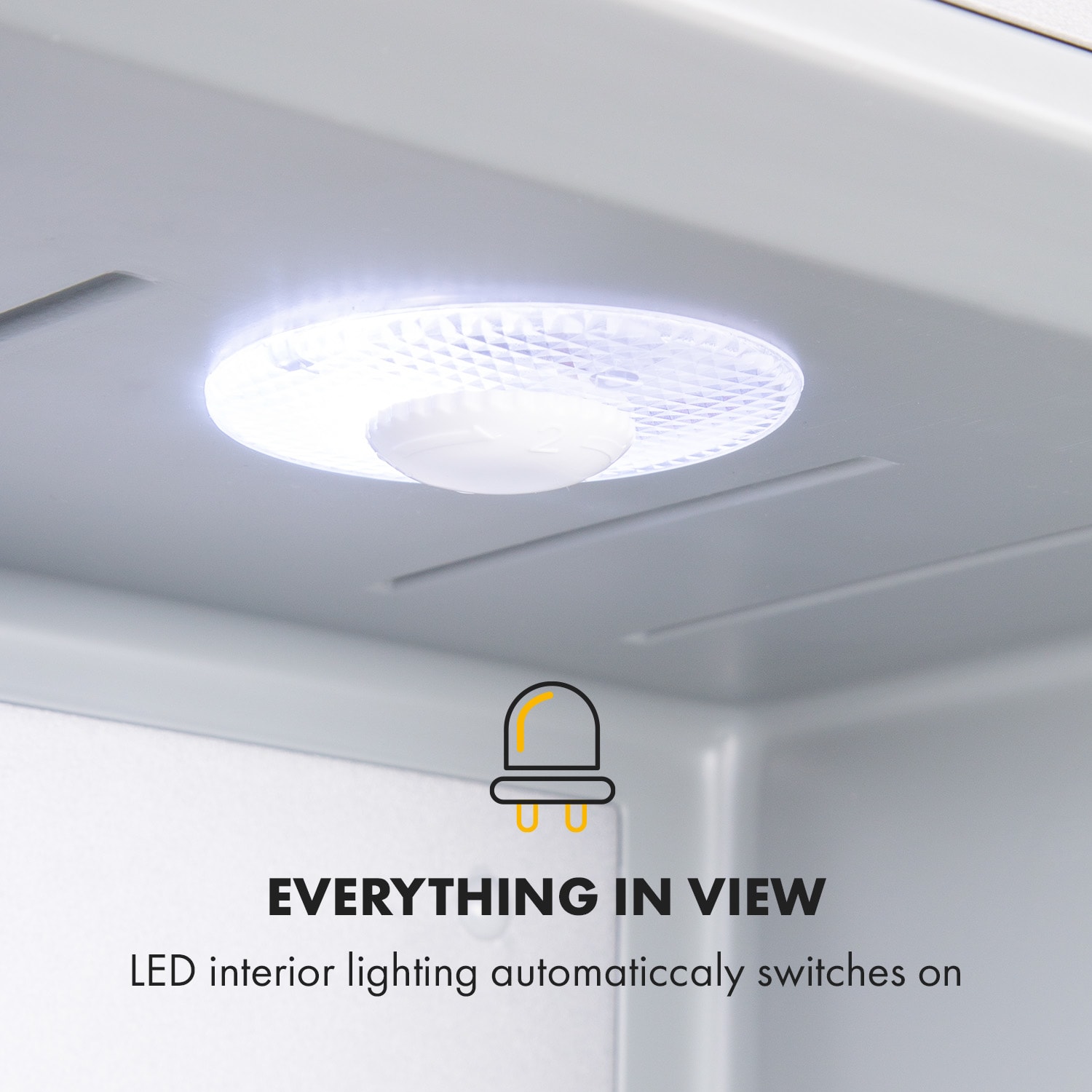 Klarstein Happy Hour 23, minibar, 23 l, 5-15°C, energet. trieda G, tichý, 23 dB, LED svetlo, strieborný – Obrázok 5