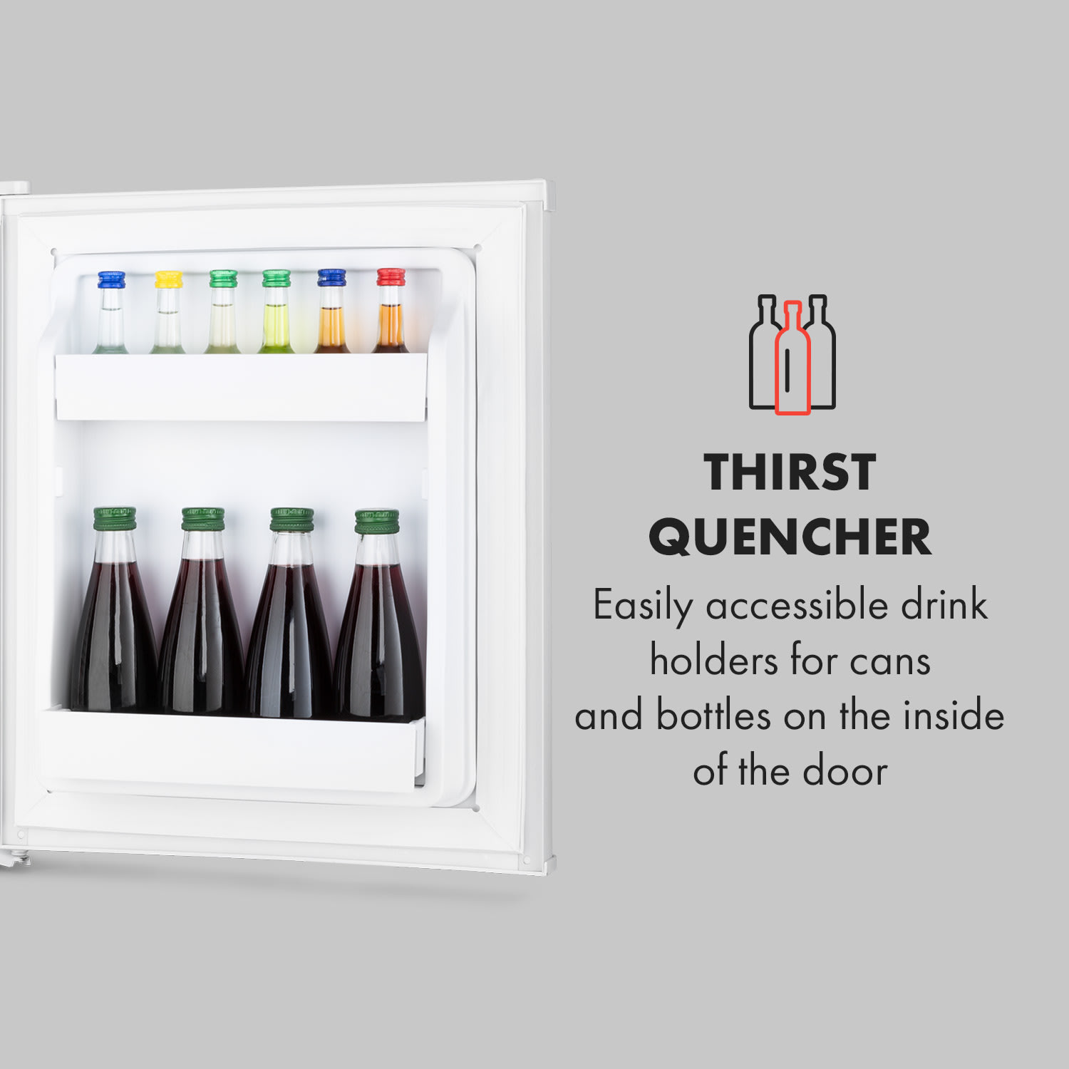 Klarstein Happy Hour 30, minibar, 30 l, 5-15°C, energet. trieda G, tichý, 25 dB, LED svetlo, biely – Obrázok 5