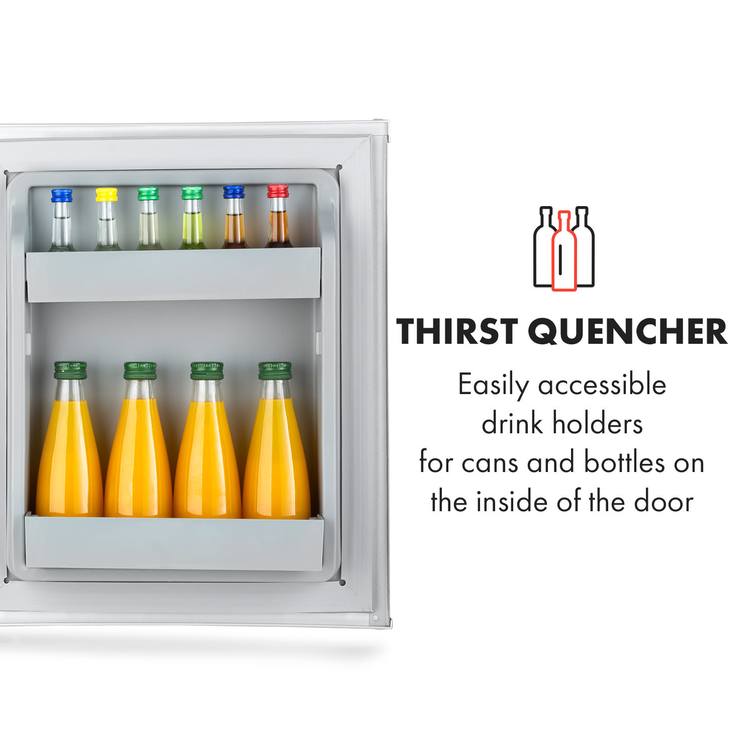 Klarstein Happy Hour 30, minibar, 30 l, 5-15°C, energet. trieda G, tichý, 25 dB, LED svetlo, biely – Obrázok 5