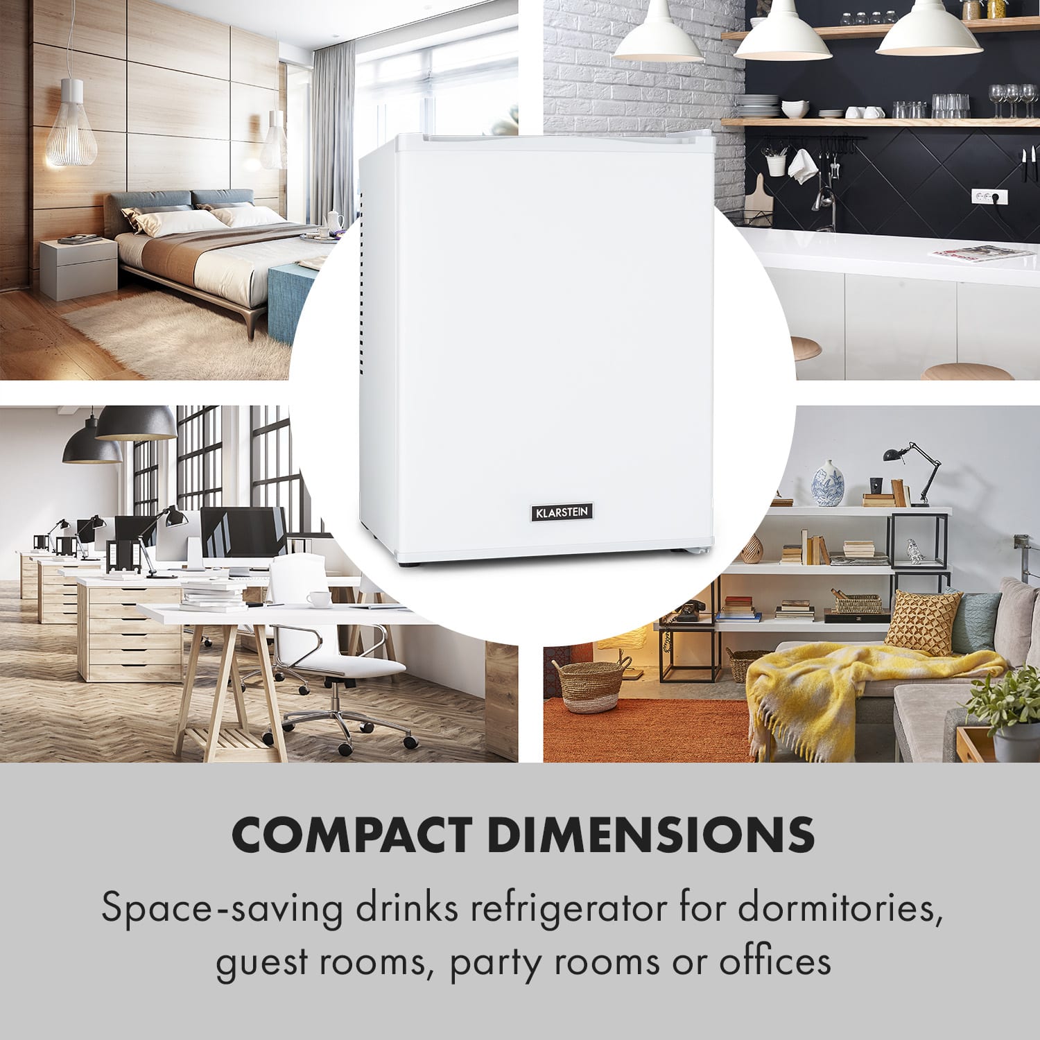 Klarstein Happy Hour 33, minibar, 33 l, 5-15°C, energet. trieda G, tichý, 25 dB, LED svetlo, biely – Obrázok 3