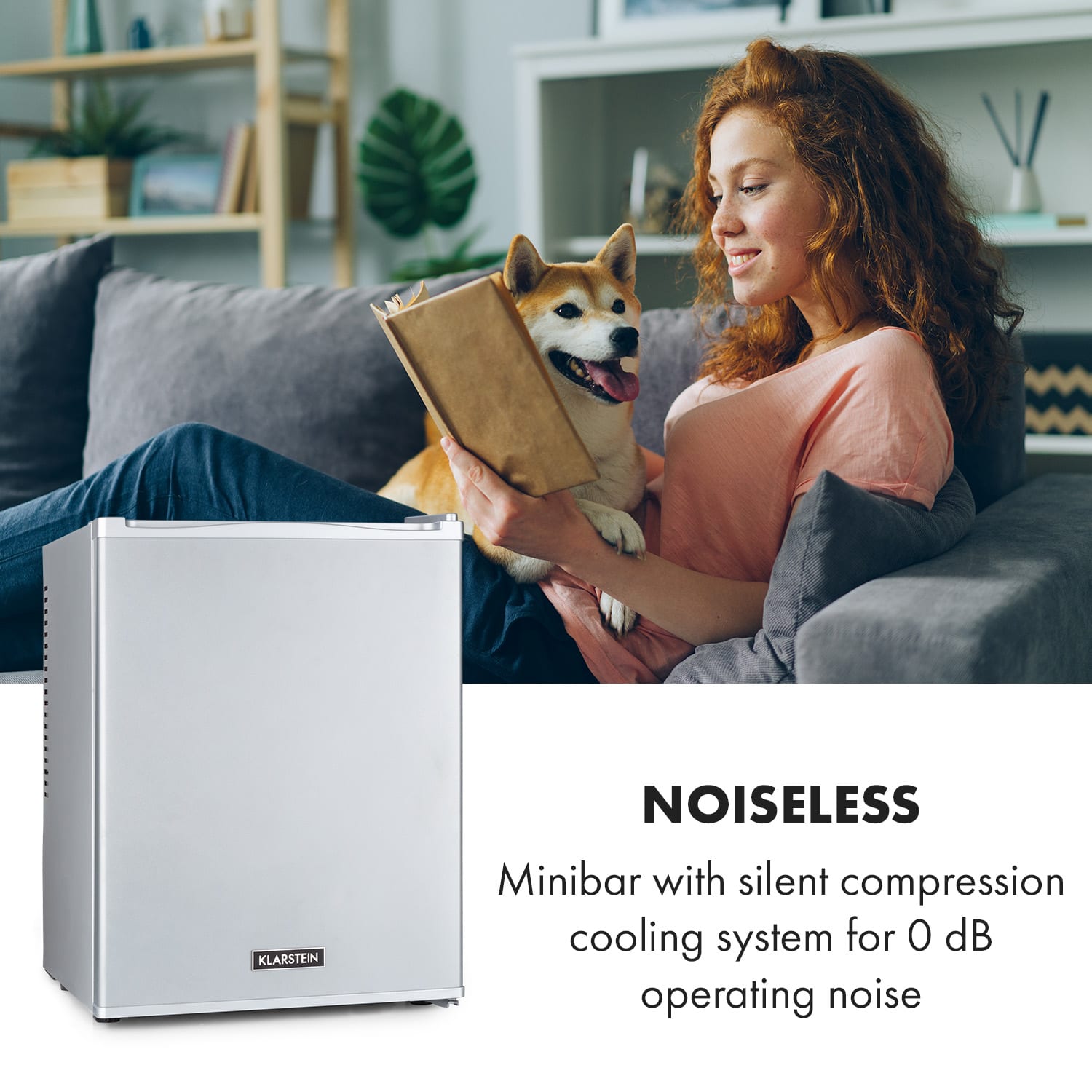 Klarstein Happy Hour 33, minibar, 33 l, 5-15°C, energet. trieda G, tichý, 25 dB, LED svetlo, strieborný – Obrázok 2