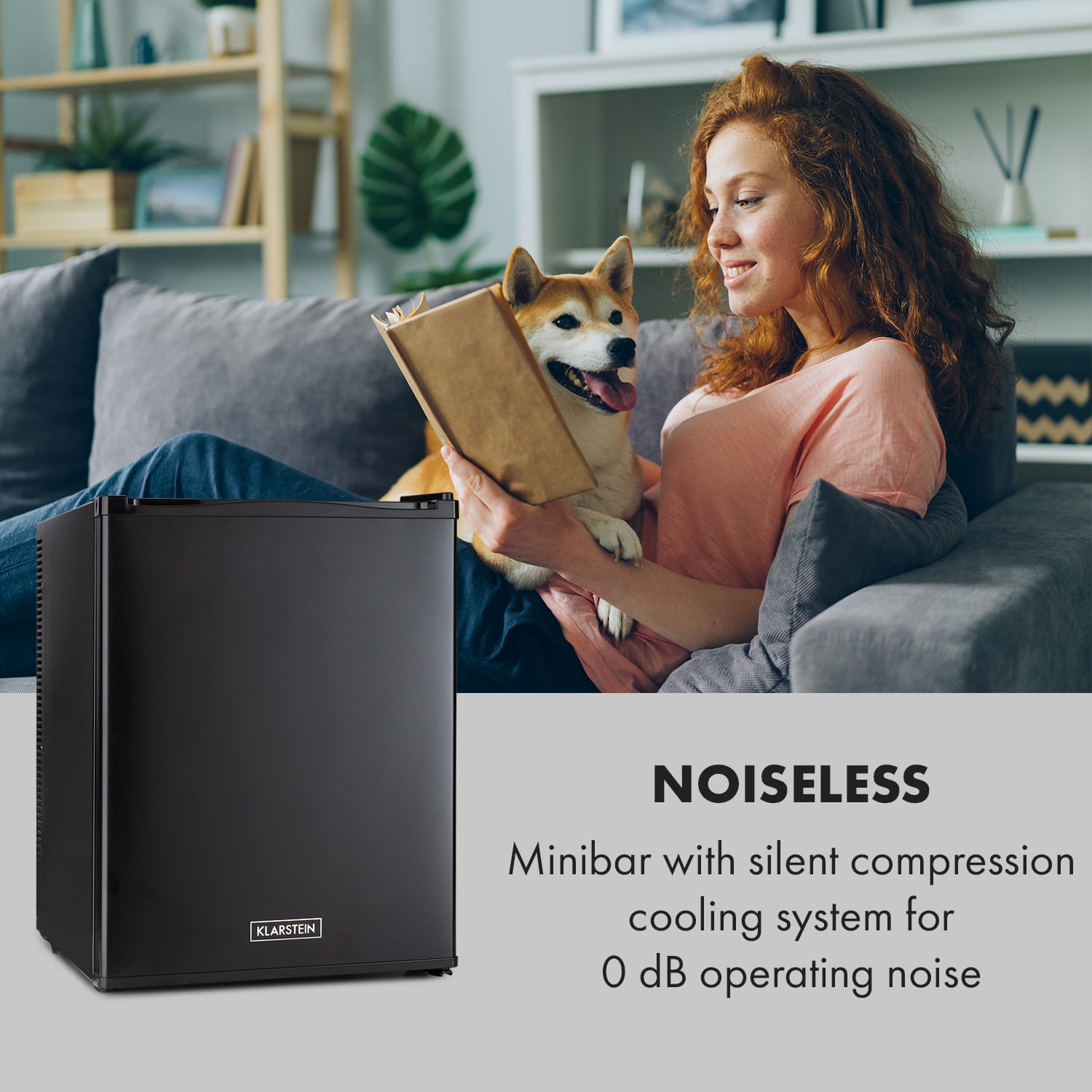 Klarstein Happy Hour 40, mini chladnička, 40 l, 5-15°C, tichá, 23dB, LED-svetlo, čierny – Obrázok 2