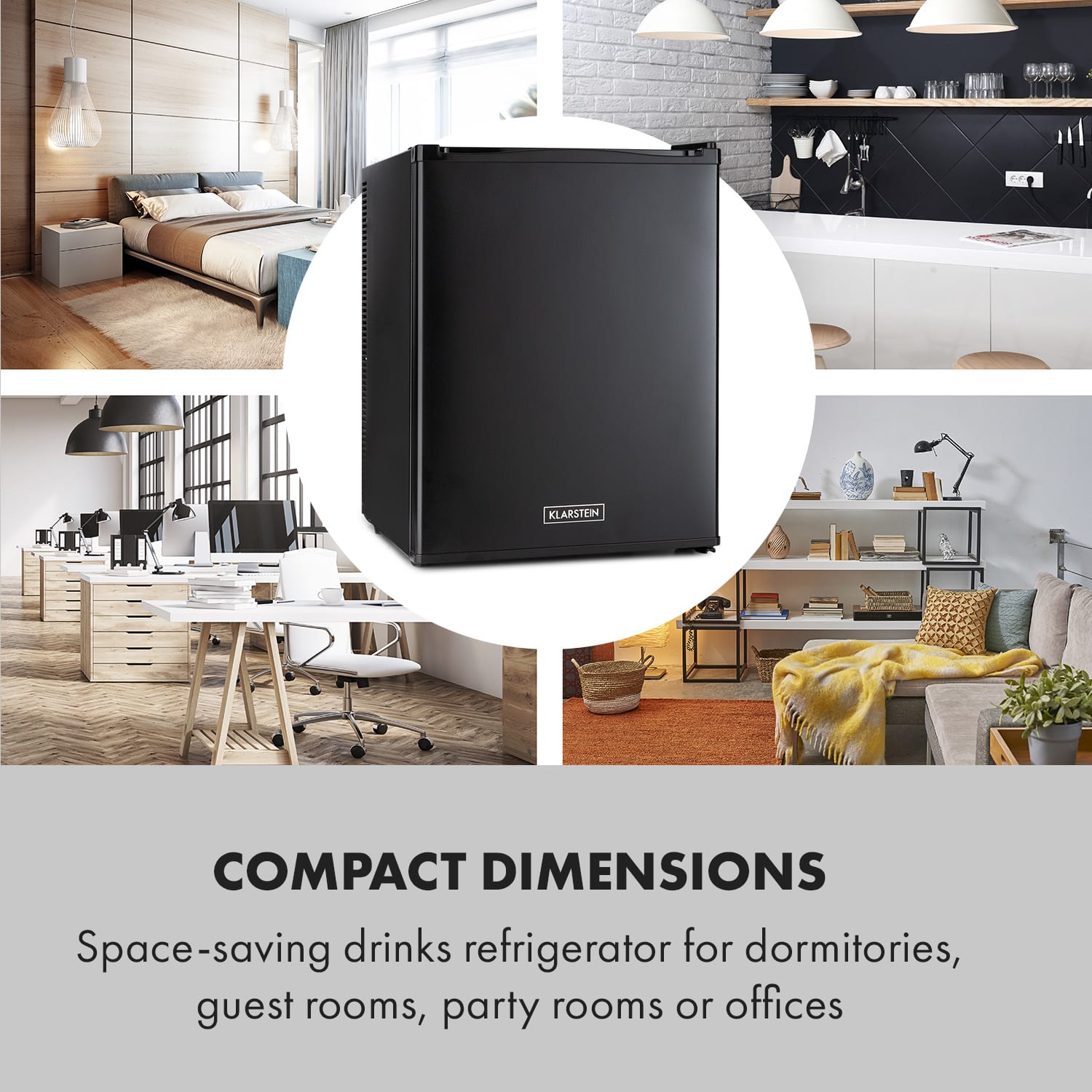 Klarstein Happy Hour 40, mini chladnička, 40 l, 5-15°C, tichá, 23dB, LED-svetlo, čierny – Obrázok 3