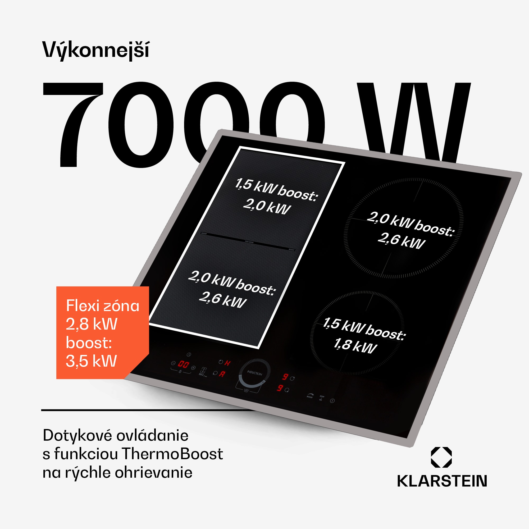 Klarstein Delicatessa 60 Hybrid Prime, indukčná varná doska, 7000 W, 4 zón, čierna – Obrázok 3