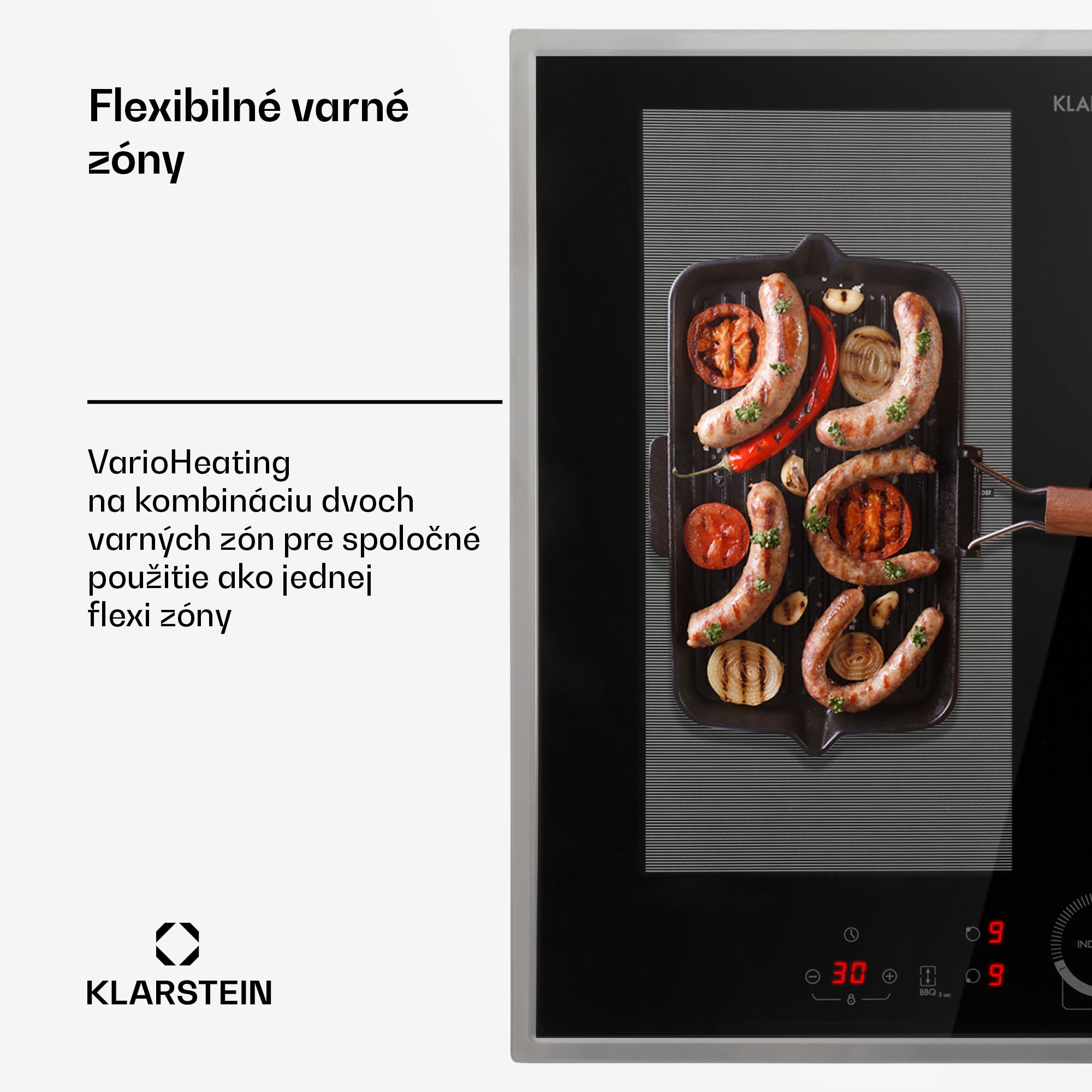 Klarstein Delicatessa 60 Hybrid Prime, indukčná varná doska, 7000 W, 4 zón, čierna – Obrázok 4