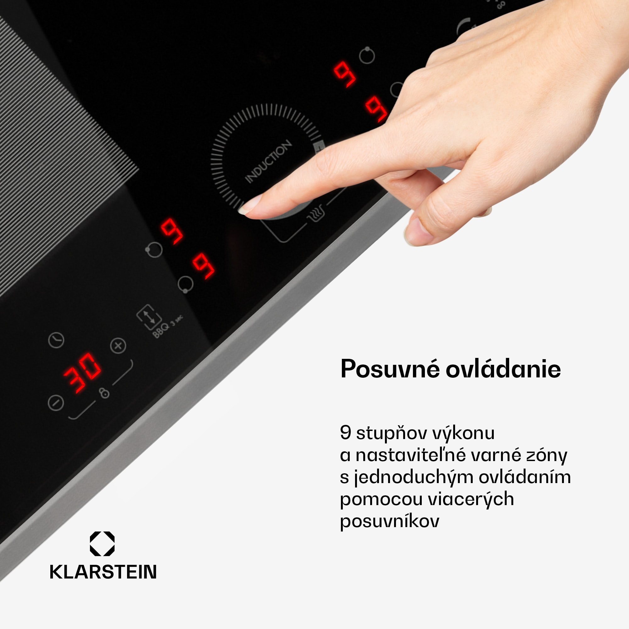 Klarstein Delicatessa 60 Hybrid Prime, indukčná varná doska, 7000 W, 4 zón, čierna – Obrázok 5