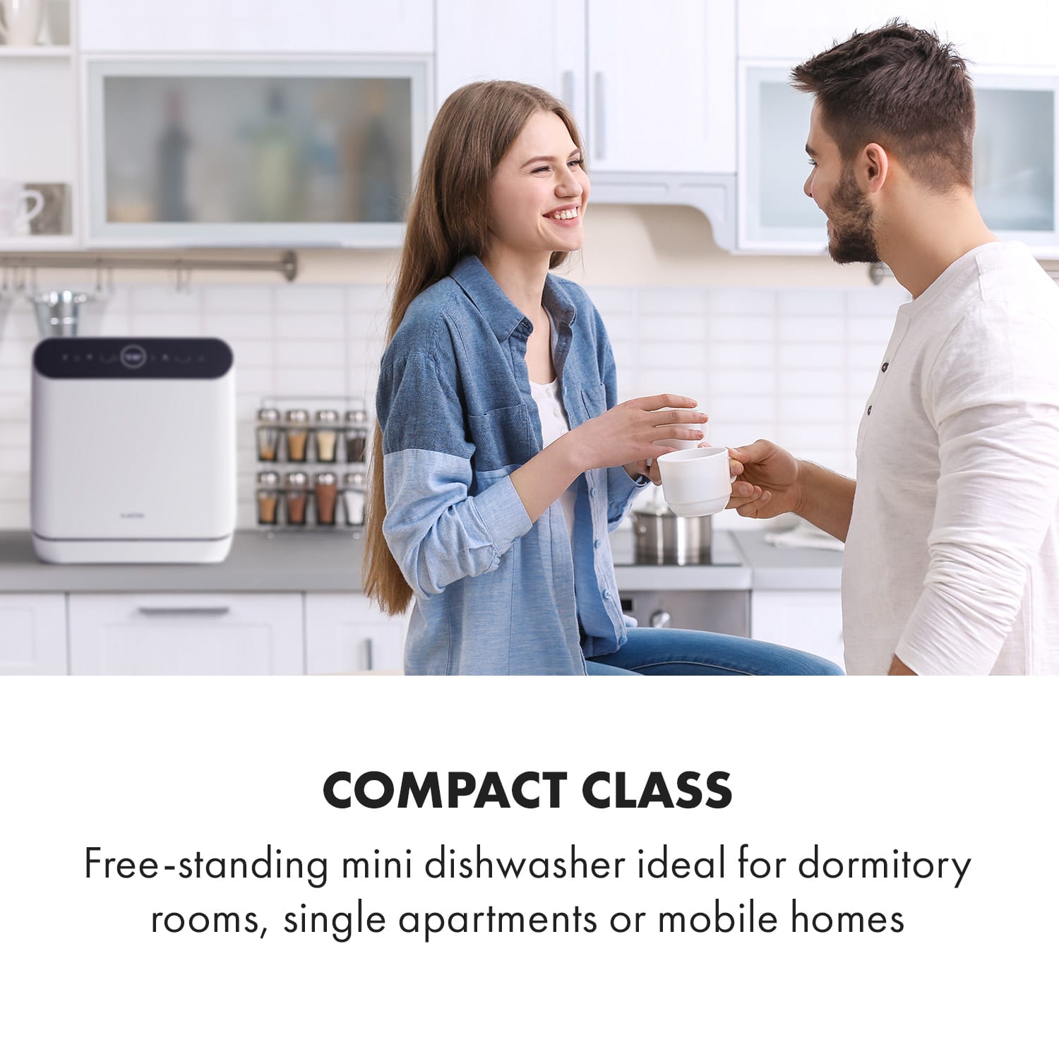 Klarstein Oceana, umývačka riadu, 860 W, energet. trieda F, voľne stojaca, bez inštalácie, biela – Obrázok 2