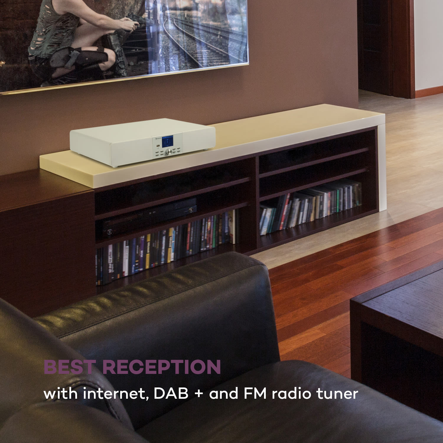 Auna Stealth Base Connect Soundbase, Bluetooth, internet/DAB+FM, USB, AUX – Obrázok 2