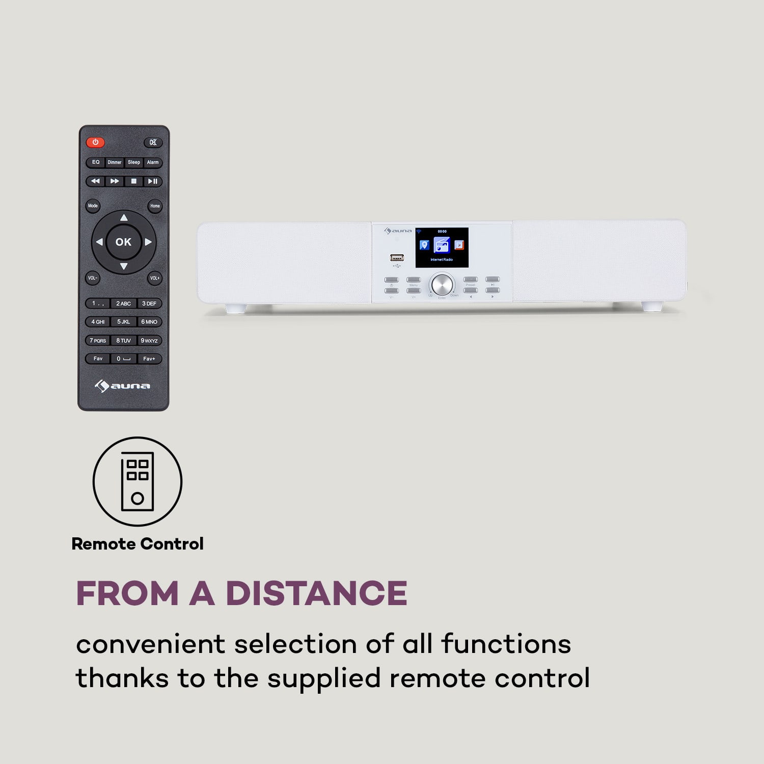 Auna Stealth Base Connect Soundbase, Bluetooth, internet/DAB+FM, USB, AUX – Obrázok 5