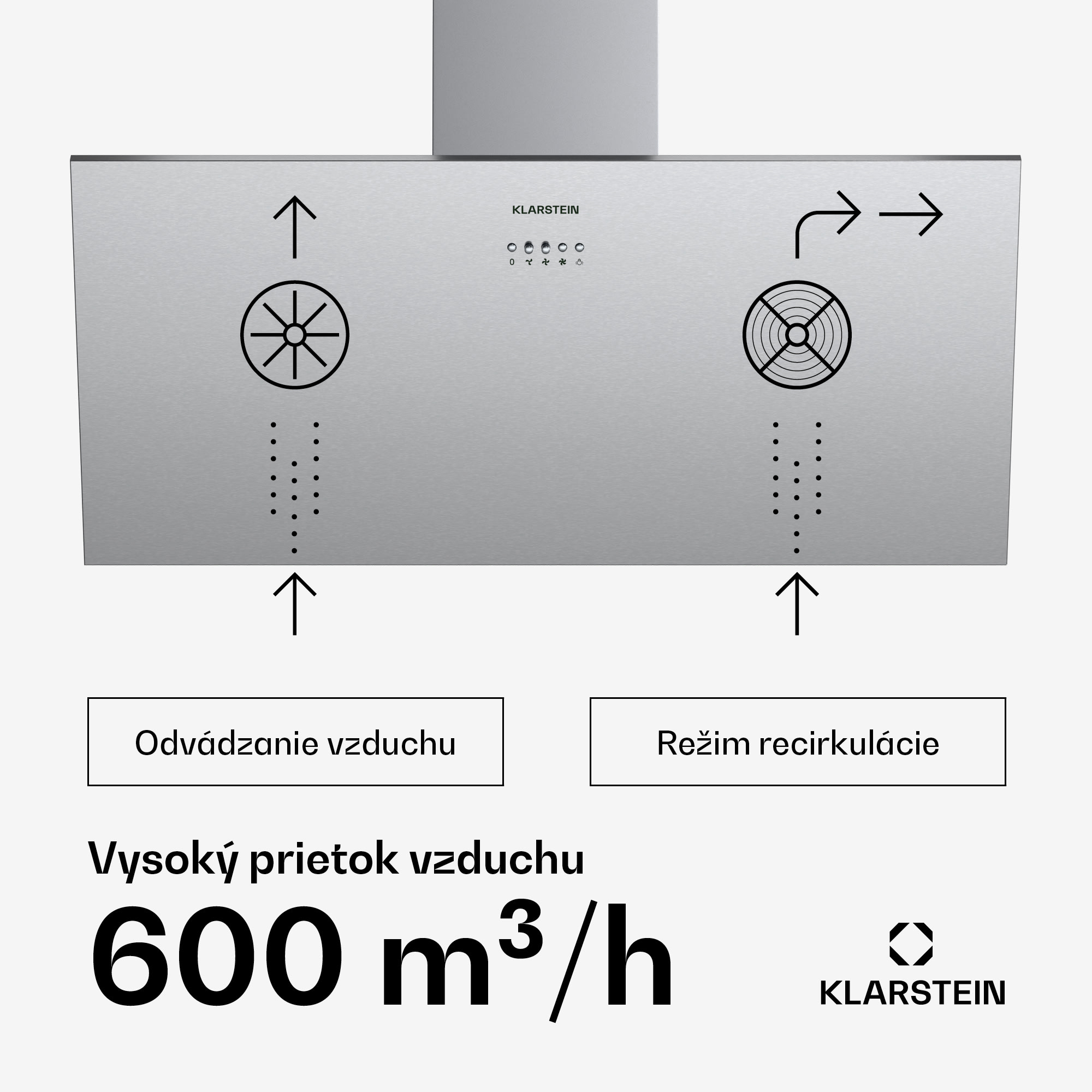 Klarstein Silver Lining 90 digestor 90 cm 568 m³/h EEK A nehrdzavejúca oceľ – Obrázok 3
