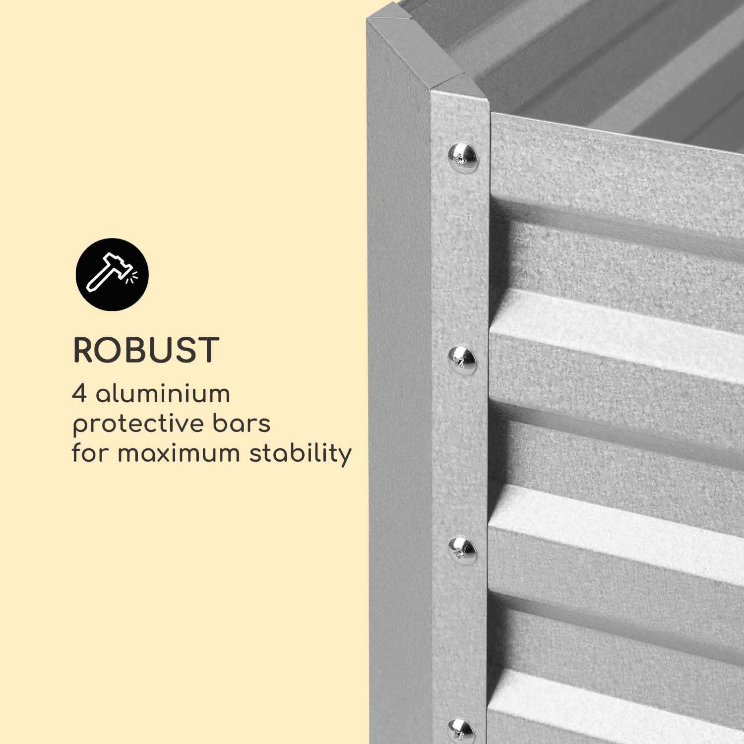 Blumfeldt Blum High Grow Straight, vyvýšený záhon, 120x60x60cm, 432l, oceľ – Obrázok 5