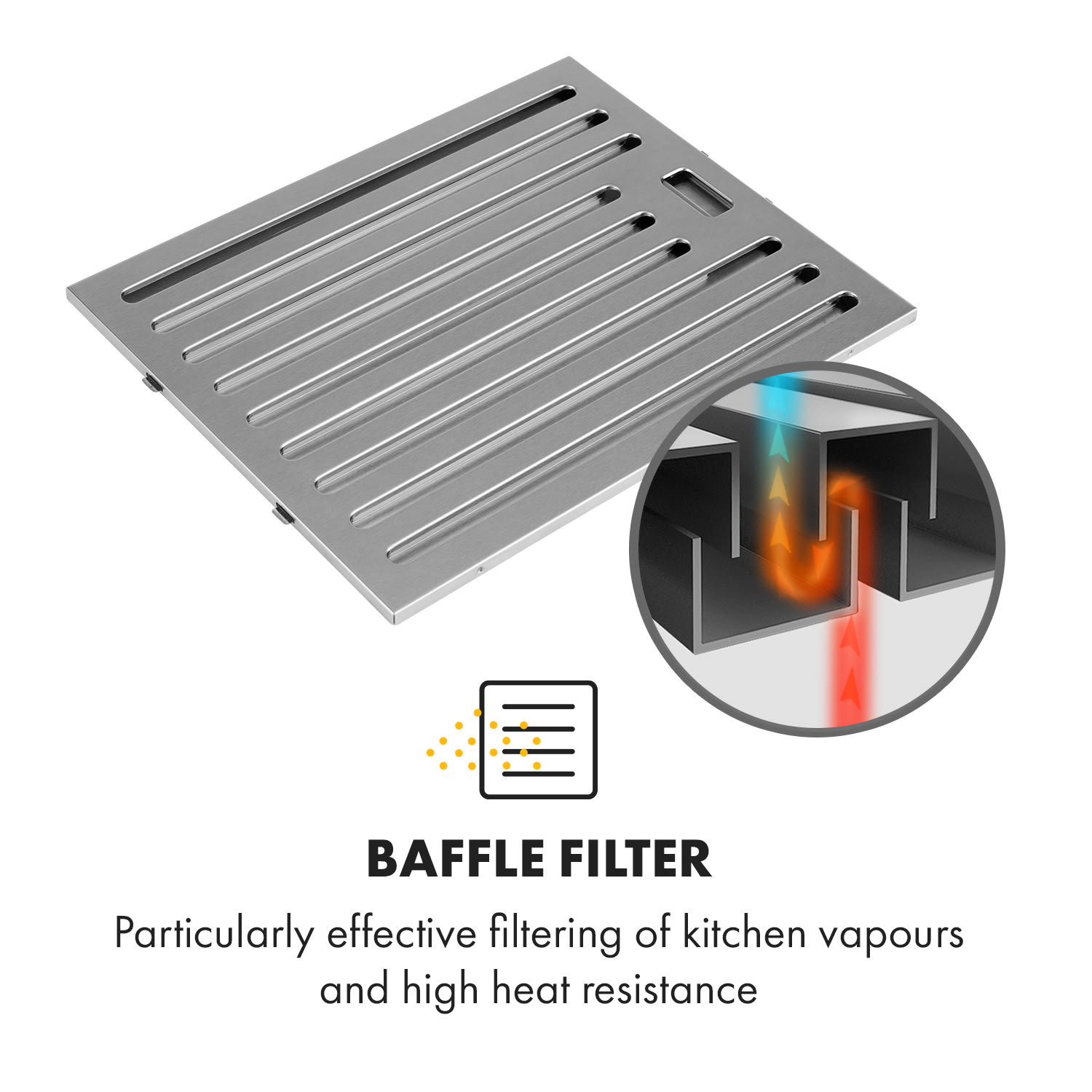 Klarstein Corvette Americana, digestor, 60 cm, podskrinkový, 306 m³/h, nehrdzavejúca oceľ, čierny – Obrázok 3