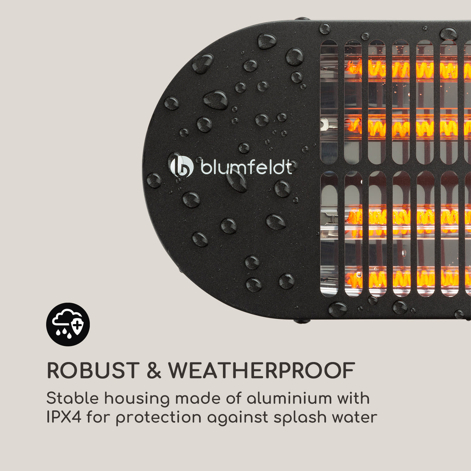 Blumfeldt Gold Bar 2000 Swing, infračervený ohrievač, 2000 W, 60° oscilácia – Obrázok 4