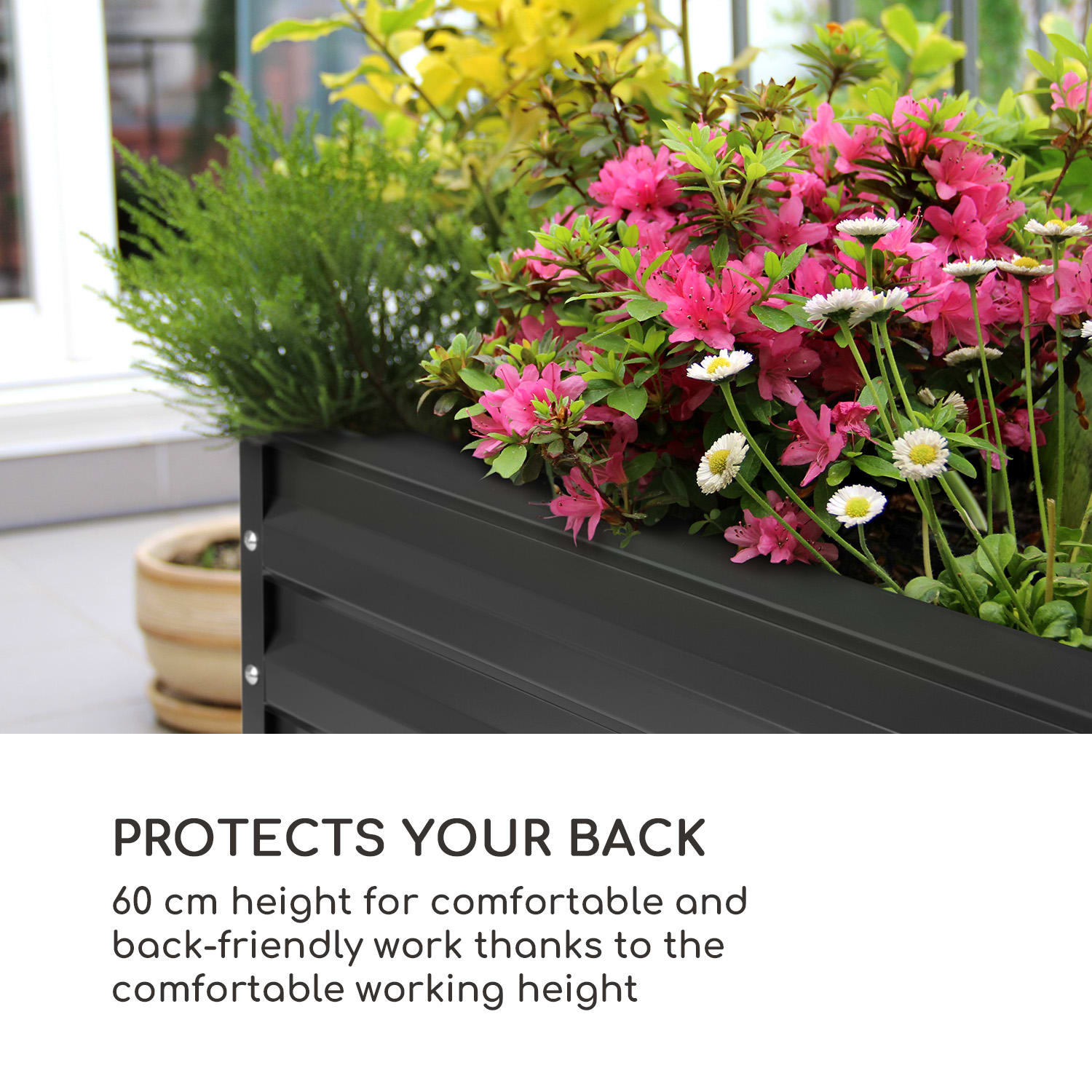 Blumfeldt High Grow Straight, vyvýšený záhon, 200 x 60 x 100 cm, 1200 l, oceľ – Obrázok 3