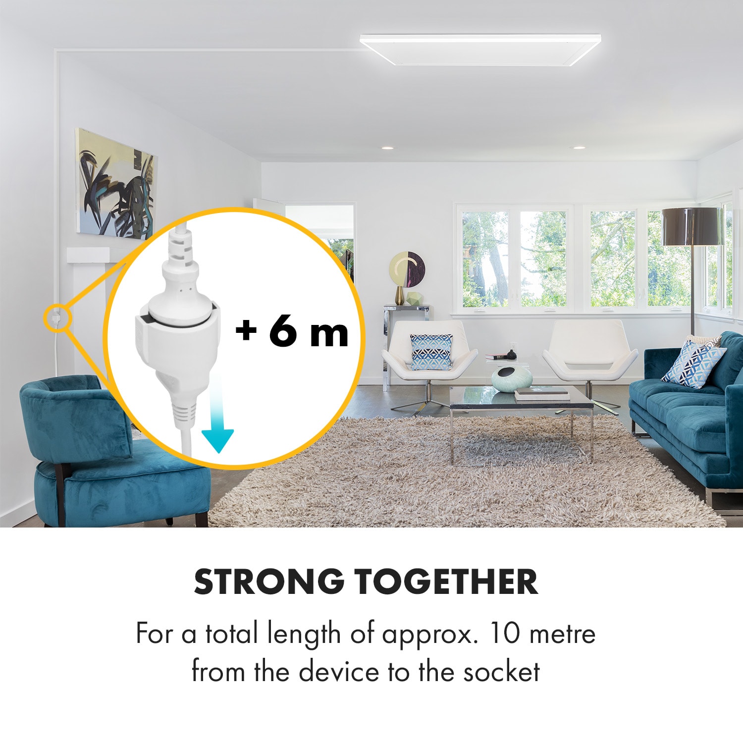 Klarstein Midnight Sun, 6-metrový predlžovací kábel k stropnému infračervenému ohrievaču – Obrázok 2