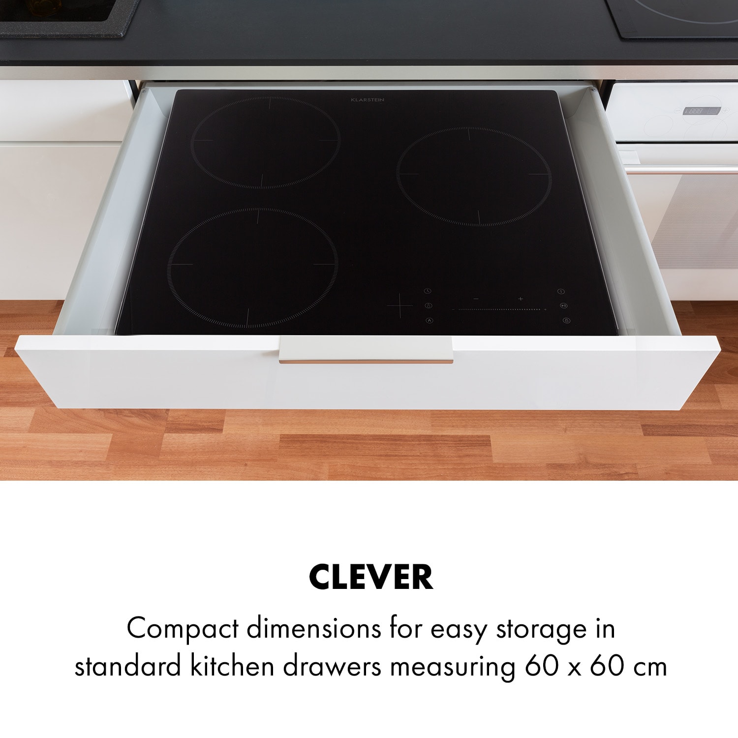 Klarstein TrinityCook, indukčná varná doska, 3400 W, dotykové ovládanie, sklo – Obrázok 3