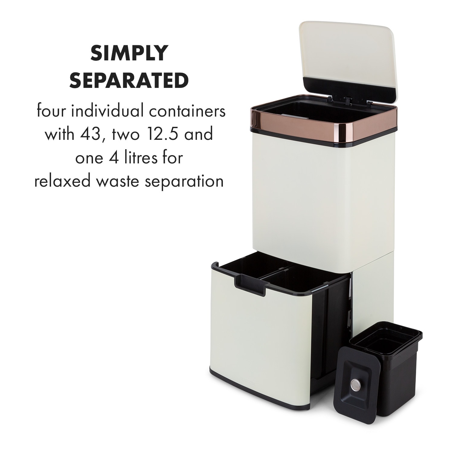 Klarstein Royal Trash Rose Gold, odpadkový kôš so senzorom, 72 l, ušľachtilá oceľ, ružovozlatá – Obrázok 3