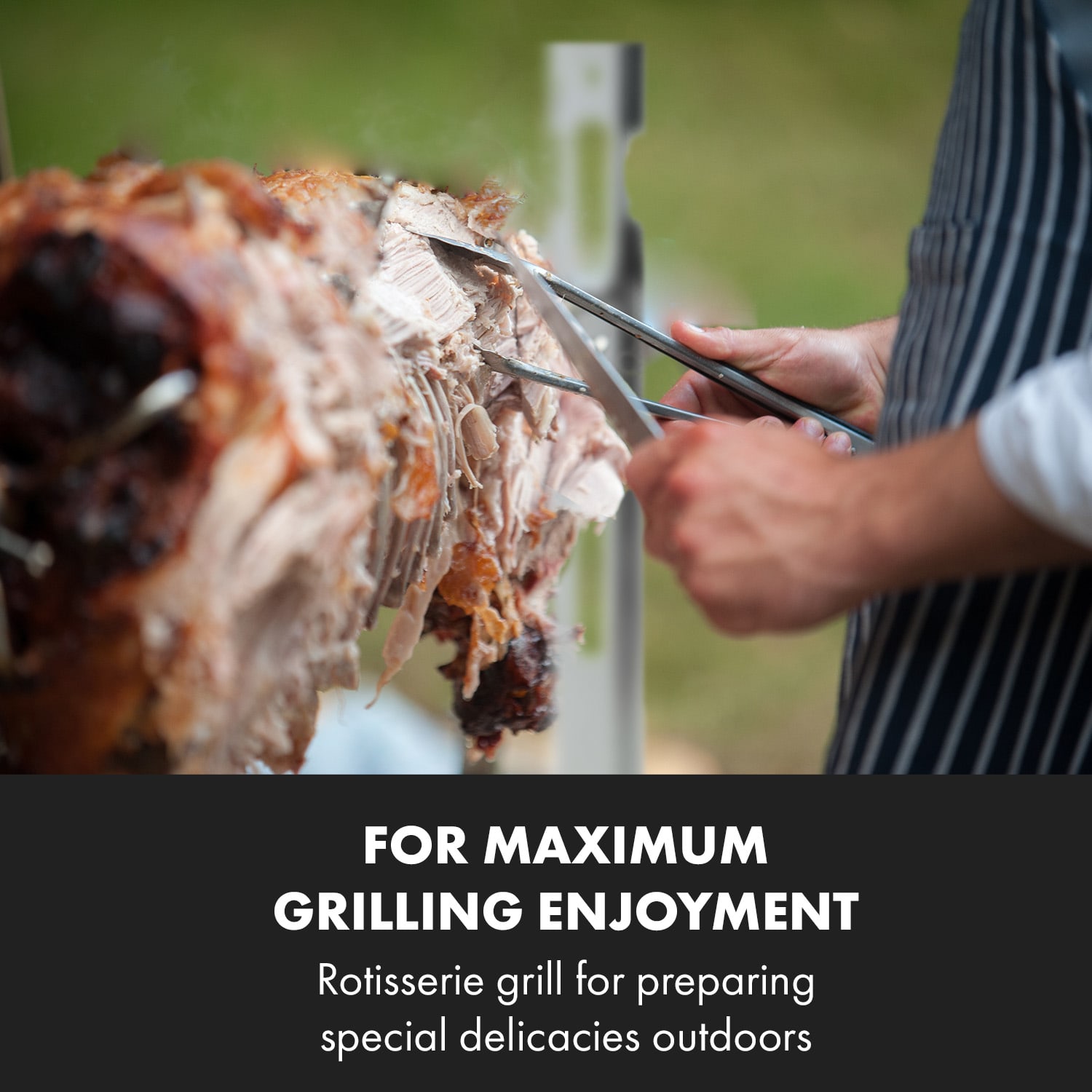 Klarstein Sauenland Survivor, gril na prasiatko, otočný špíz, 12 W, max. 70 kg, ušľachtilá oceľ – Obrázok 2