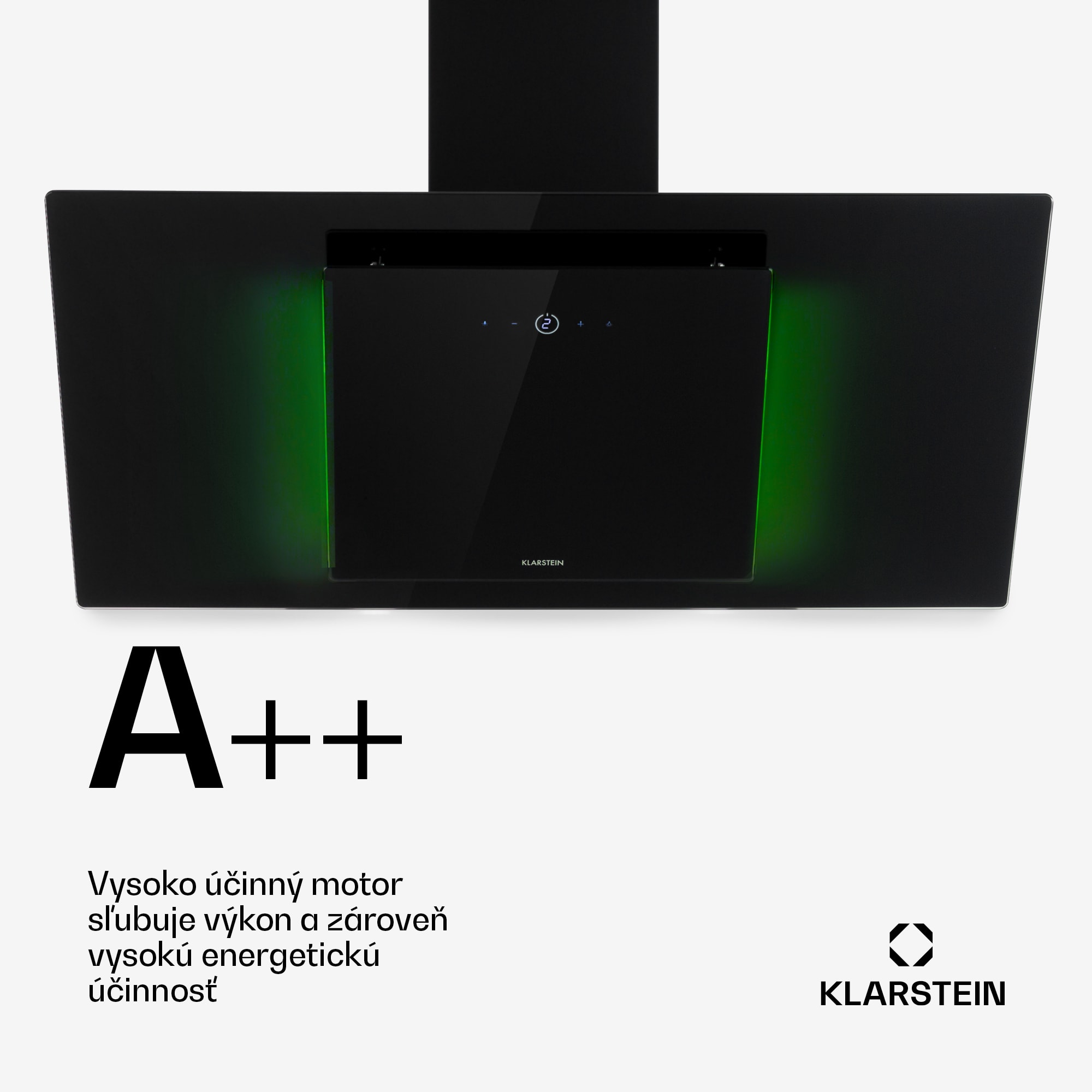 Klarstein Eleonora 90, digestor, 90 cm, nastenný, 426 m³/h, dotykový panel, LED, A++, čierny – Obrázok 3