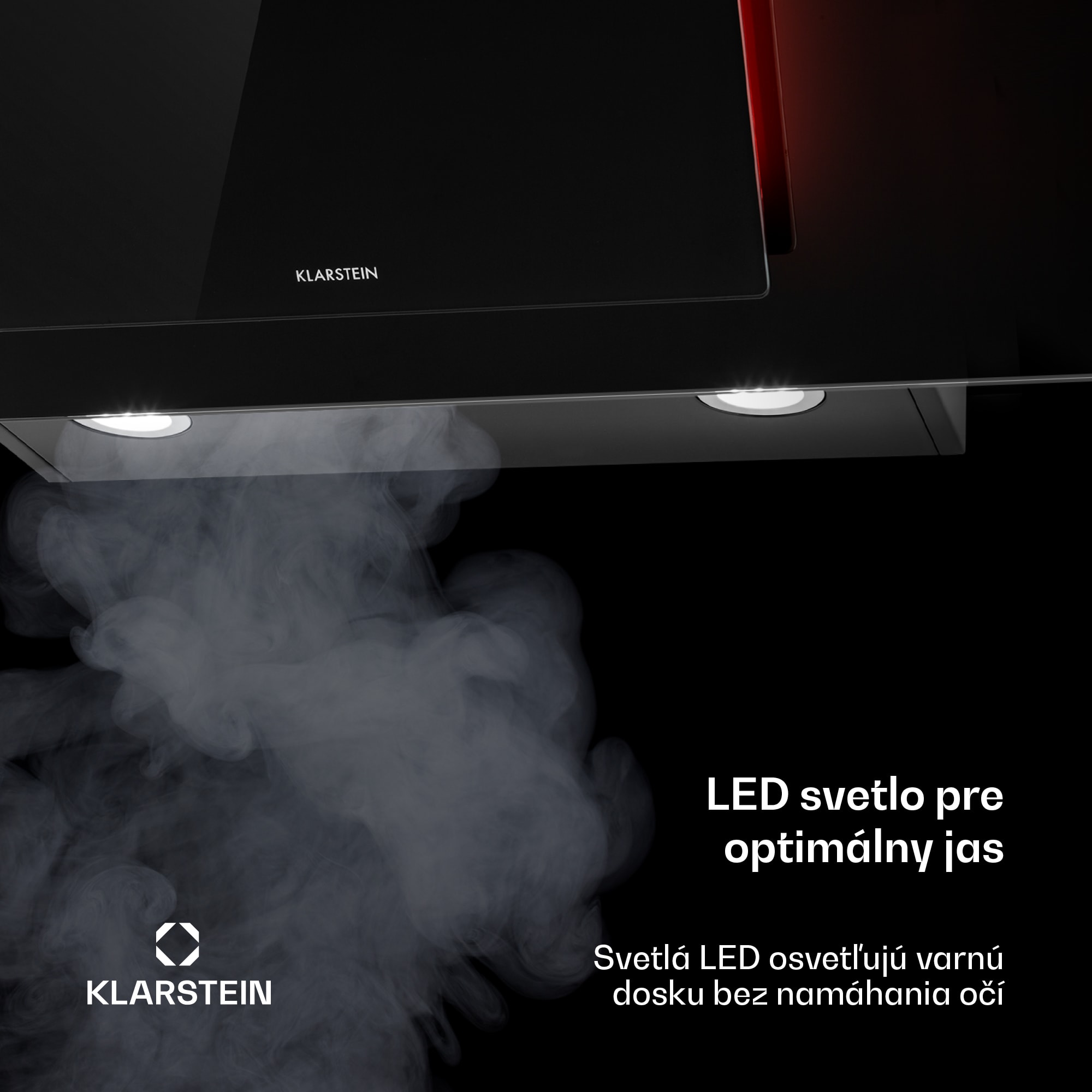 Klarstein Eleonora 90, digestor, 90 cm, nastenný, 426 m³/h, dotykový panel, LED, A++, čierny – Obrázok 5