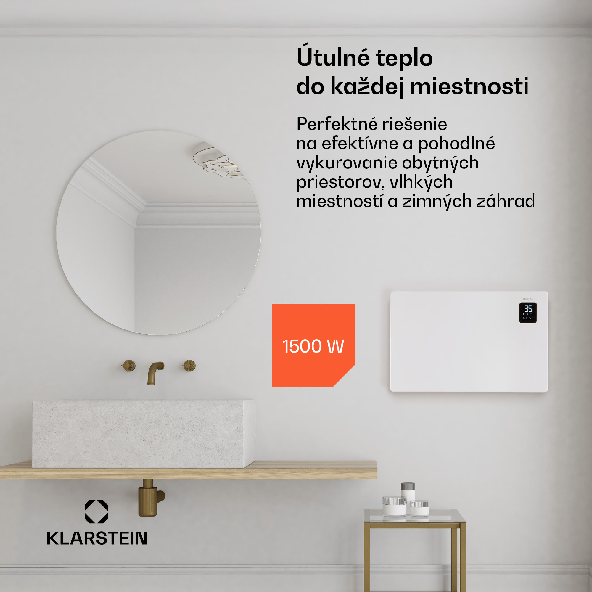 Klarstein Bansin Smart 1500, konvektor, 1500 W, ovládanie cez aplikáciu – Obrázok 2