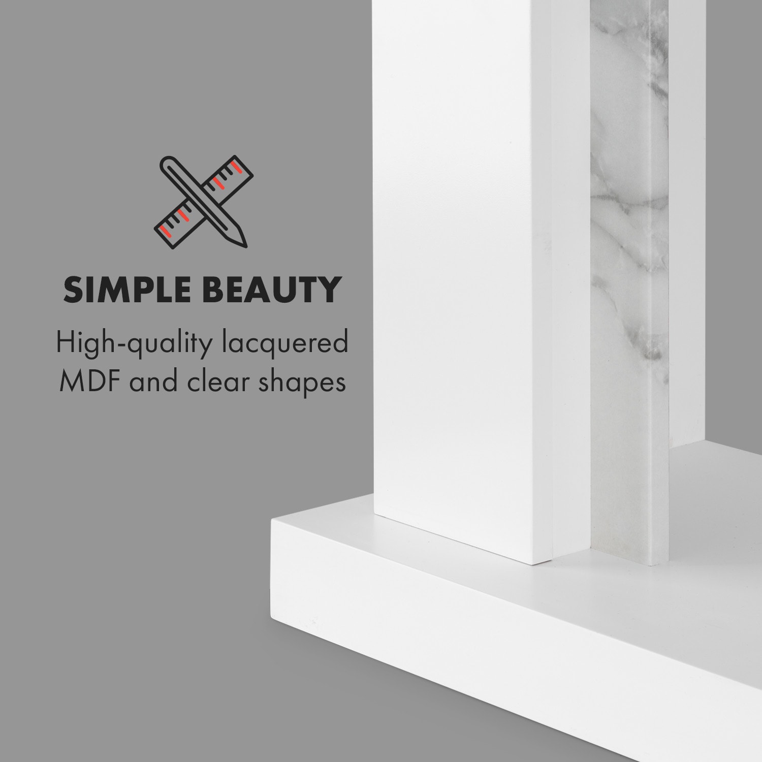 Klarstein Studio Frame II, krbová konštrukcia, MDF, mramorová dekorácia – Obrázok 5