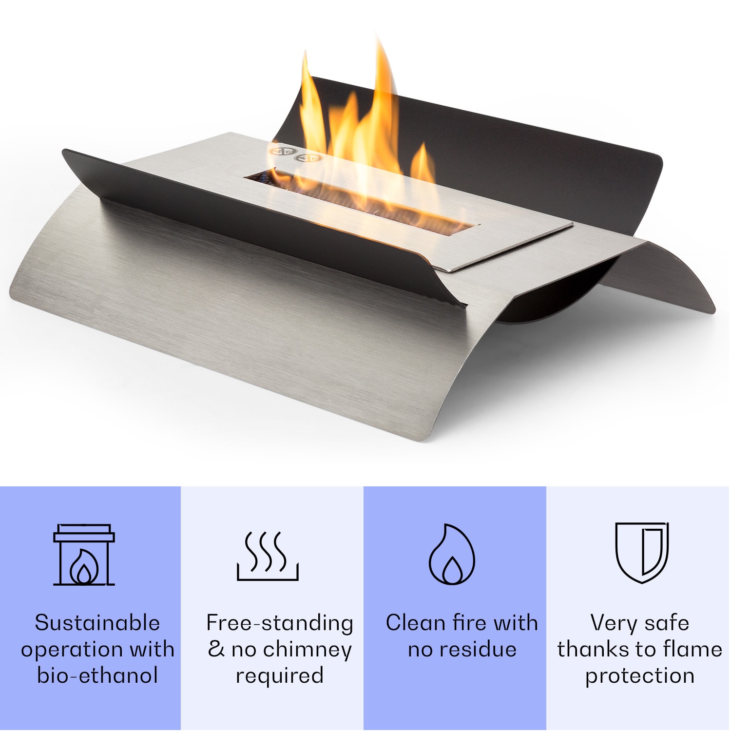 Klarstein Phantasma Graca, etanolový krb, bez dymu a bez zápachu – Obrázok 3