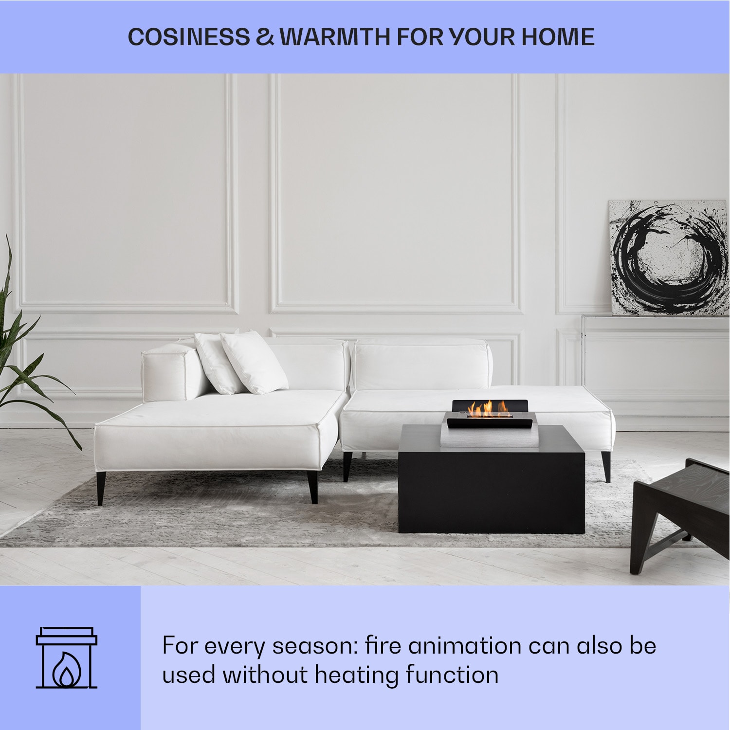 Klarstein Phantasma Graca, etanolový krb, bez dymu a bez zápachu – Obrázok 4