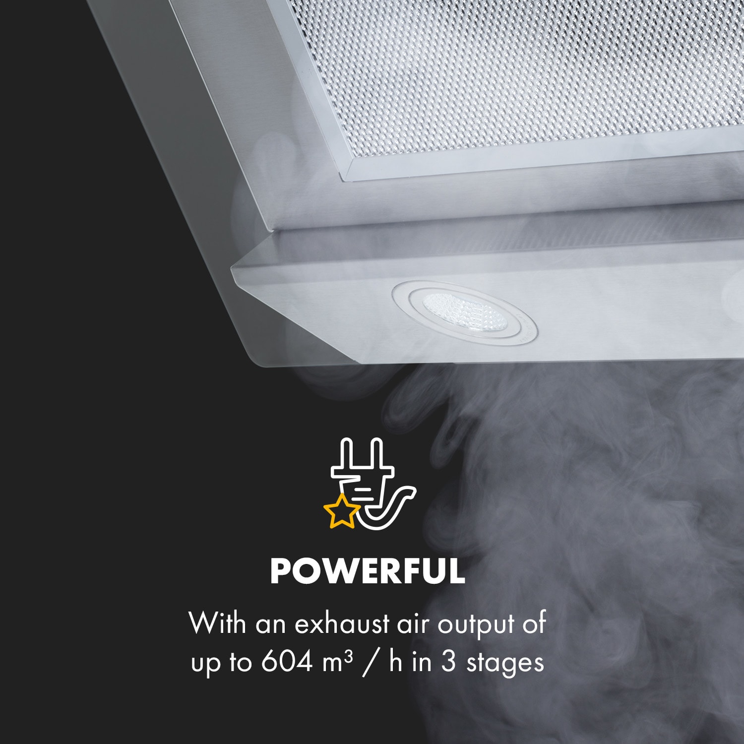 Klarstein Balzac Silent 60, digestor, 60 cm, nástenný, 604 m³/h, A, dotykové ovládanie, nehrdzavejúca oceľ – Obrázok 5