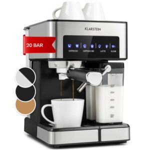 Klarstein Arabica Comfort  kávovar s portafiltrom, 1350 W, 20 bar, 1,8 l, dotykový ovládací panel