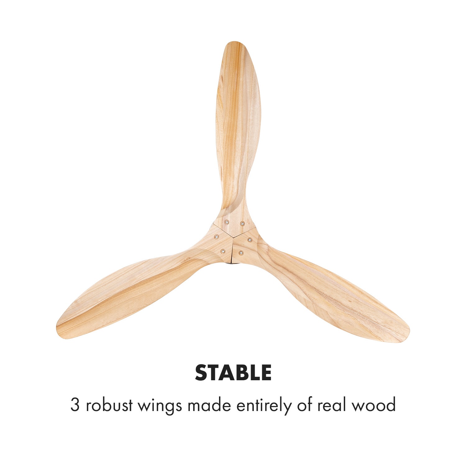 Klarstein Santa Elena stropný ventilátor 52" 9 060 m³/h 3 lopatky z pravého dreva – Obrázok 4